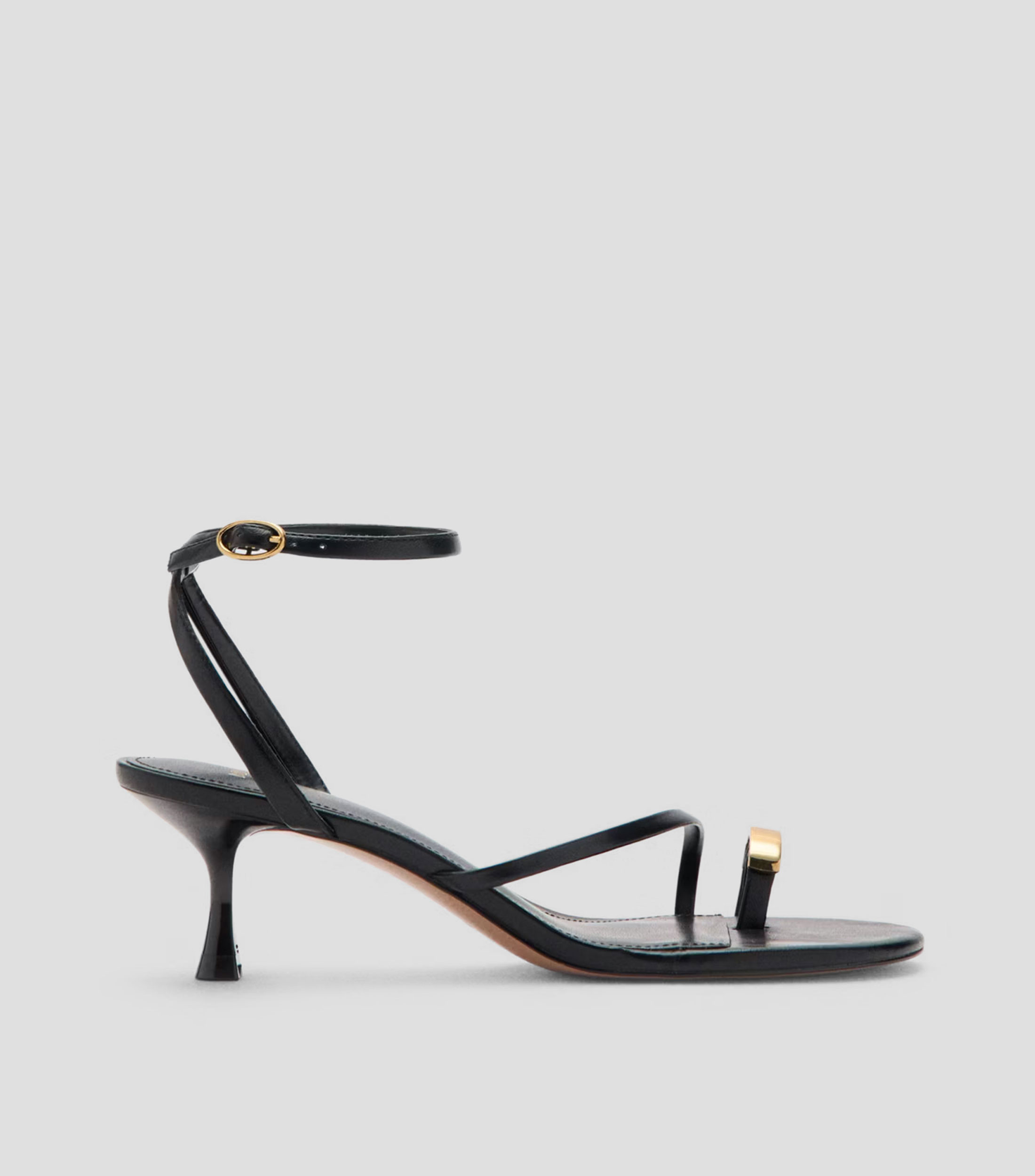 Sandalias de pulsera con tacón medio delgado Mujer
