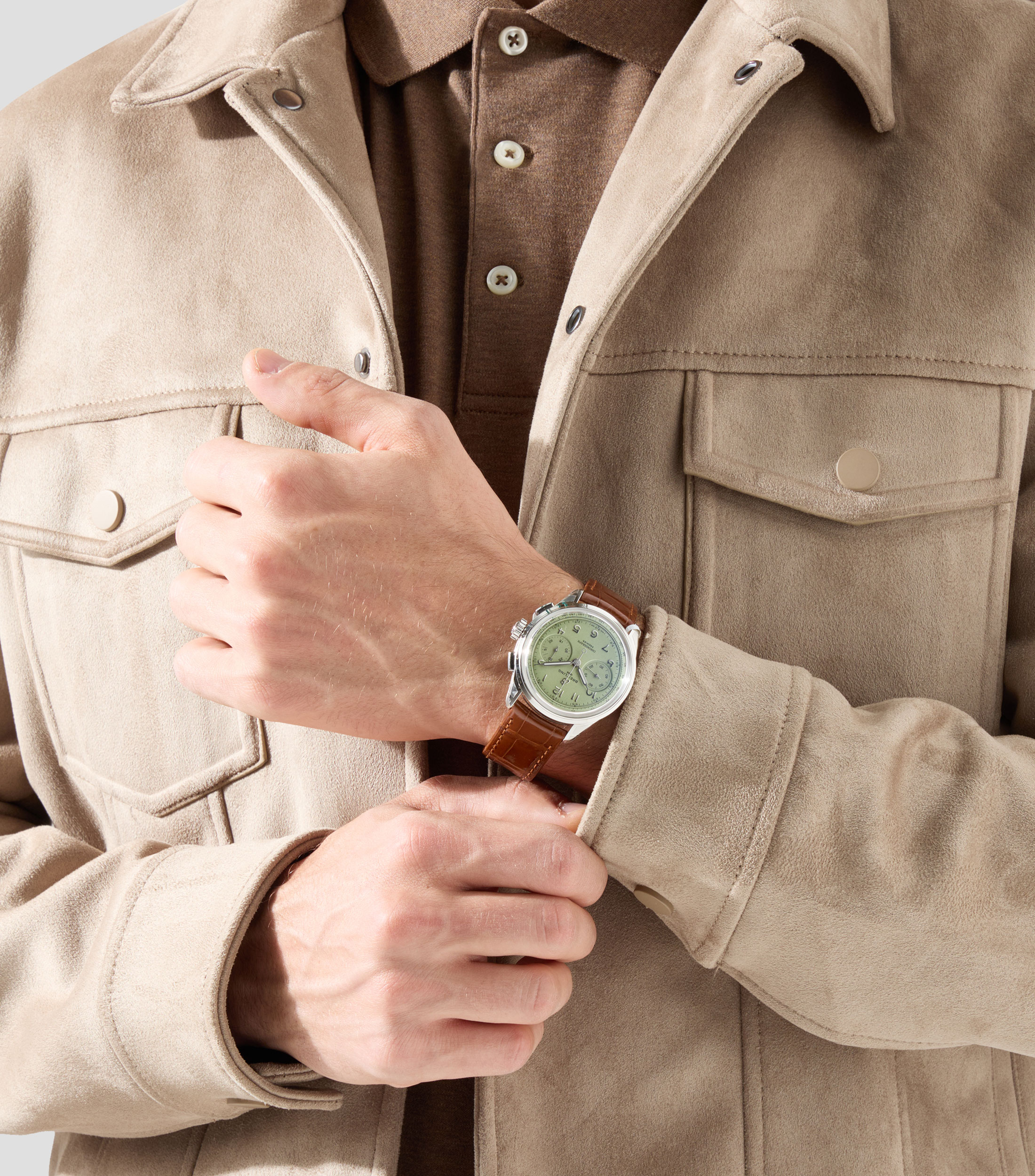 Reloj para Hombre Premier B09 Chronograph Casual, Plateado, Verde