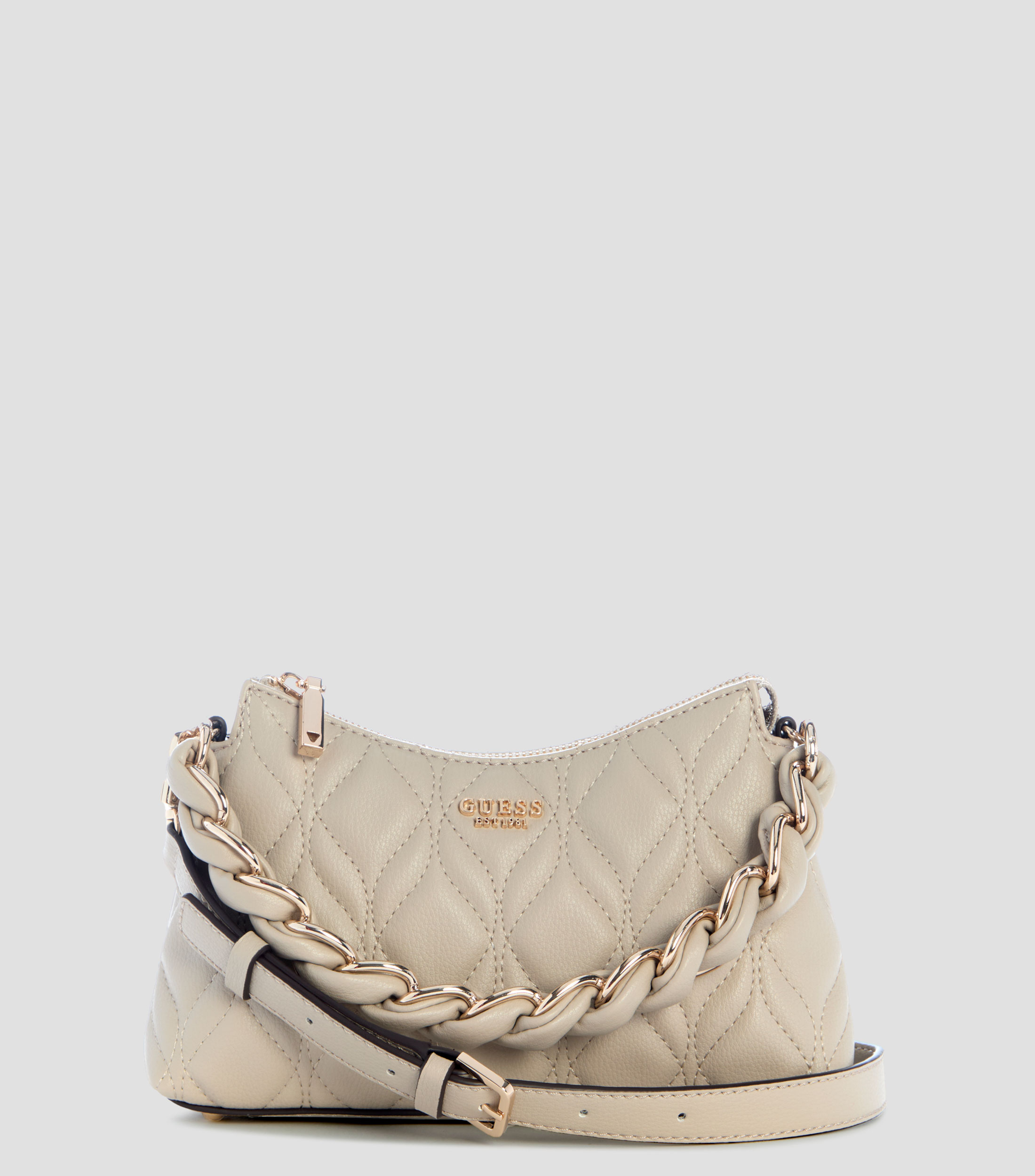 Bolsa Shoulder beige sólida Mujer