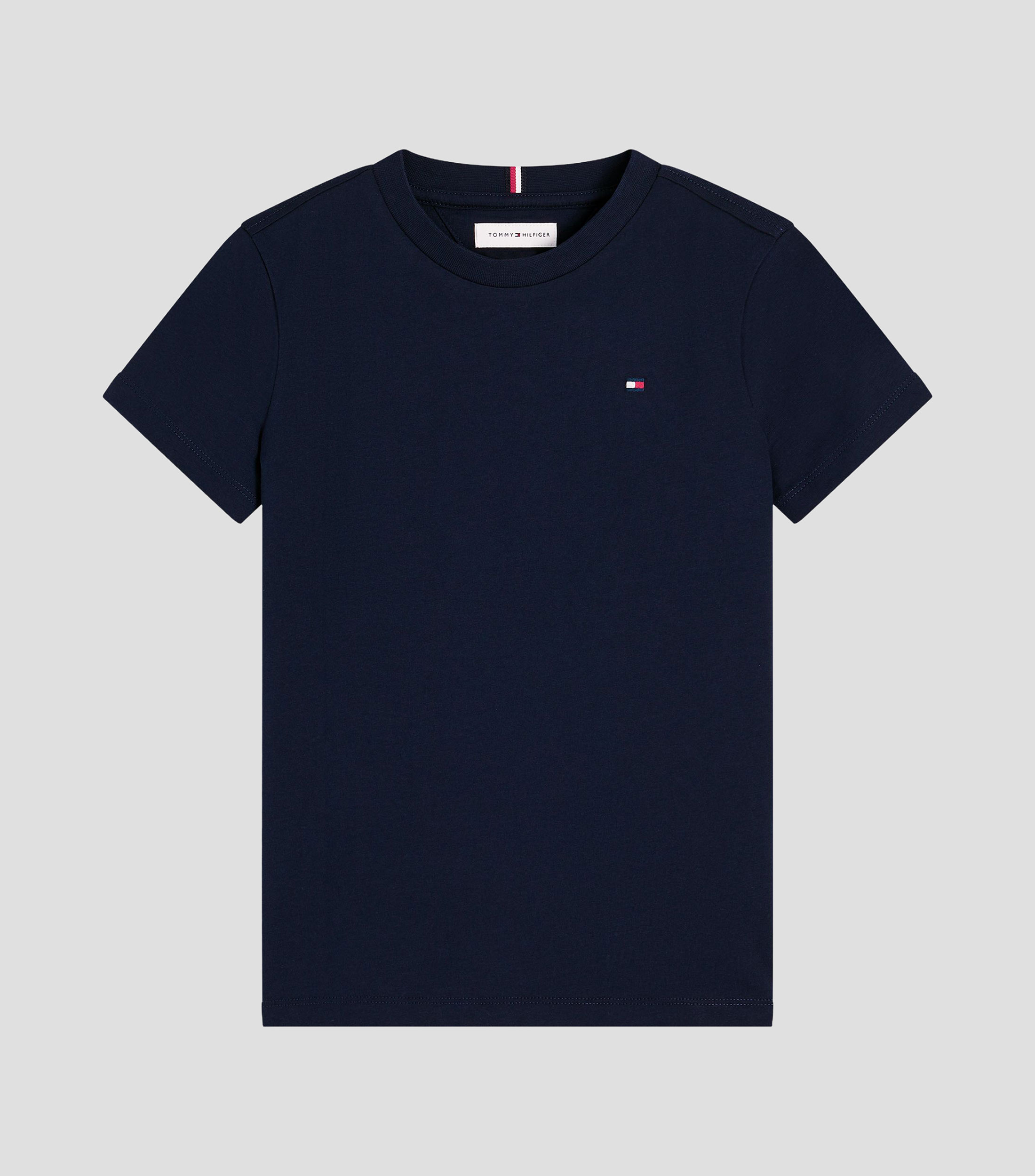 Playera azul marino cuello redondo manga corta lisa Niño