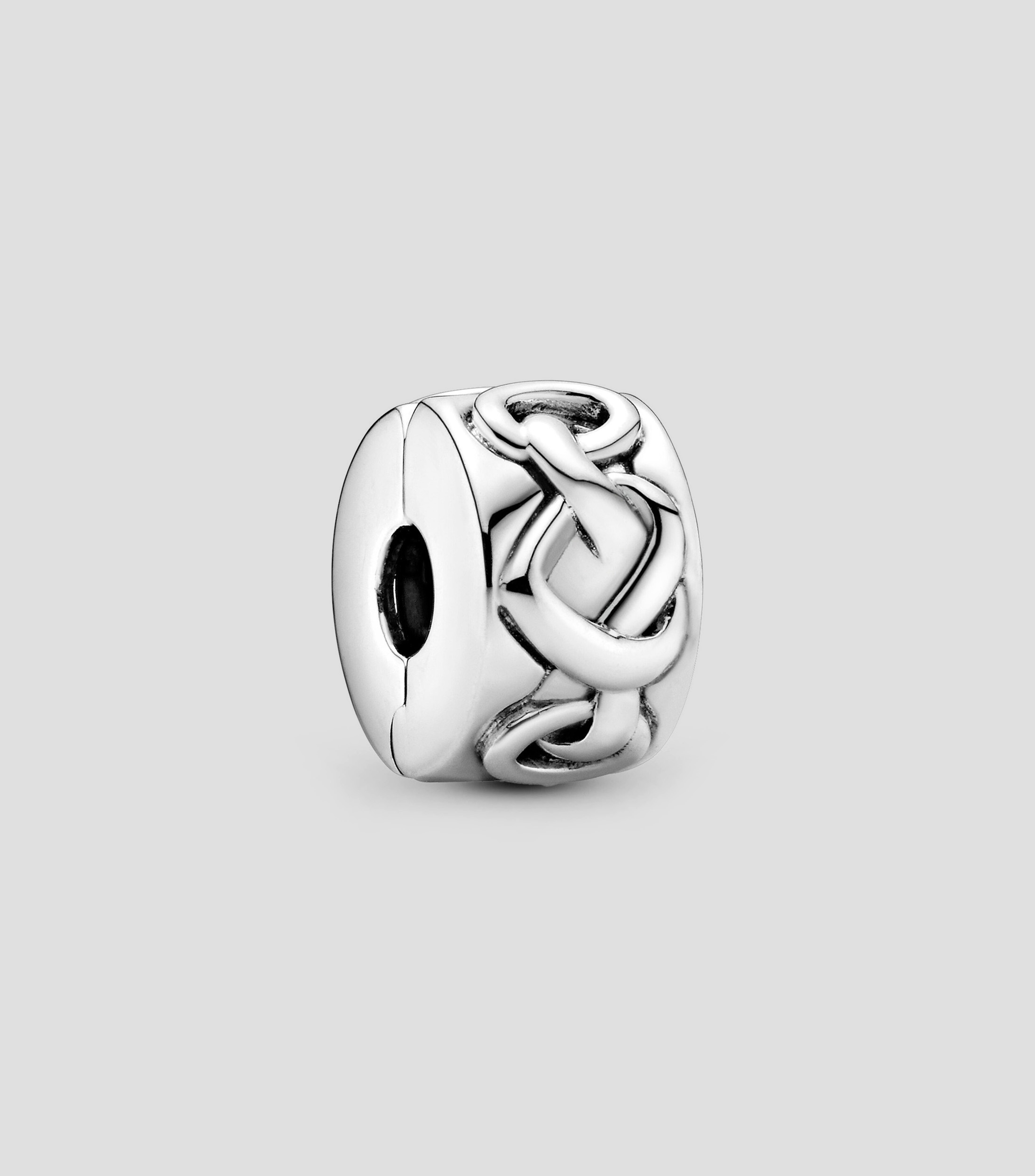 Charm Clip Corazones anudados en plata .925 Pandora Moments Mujer