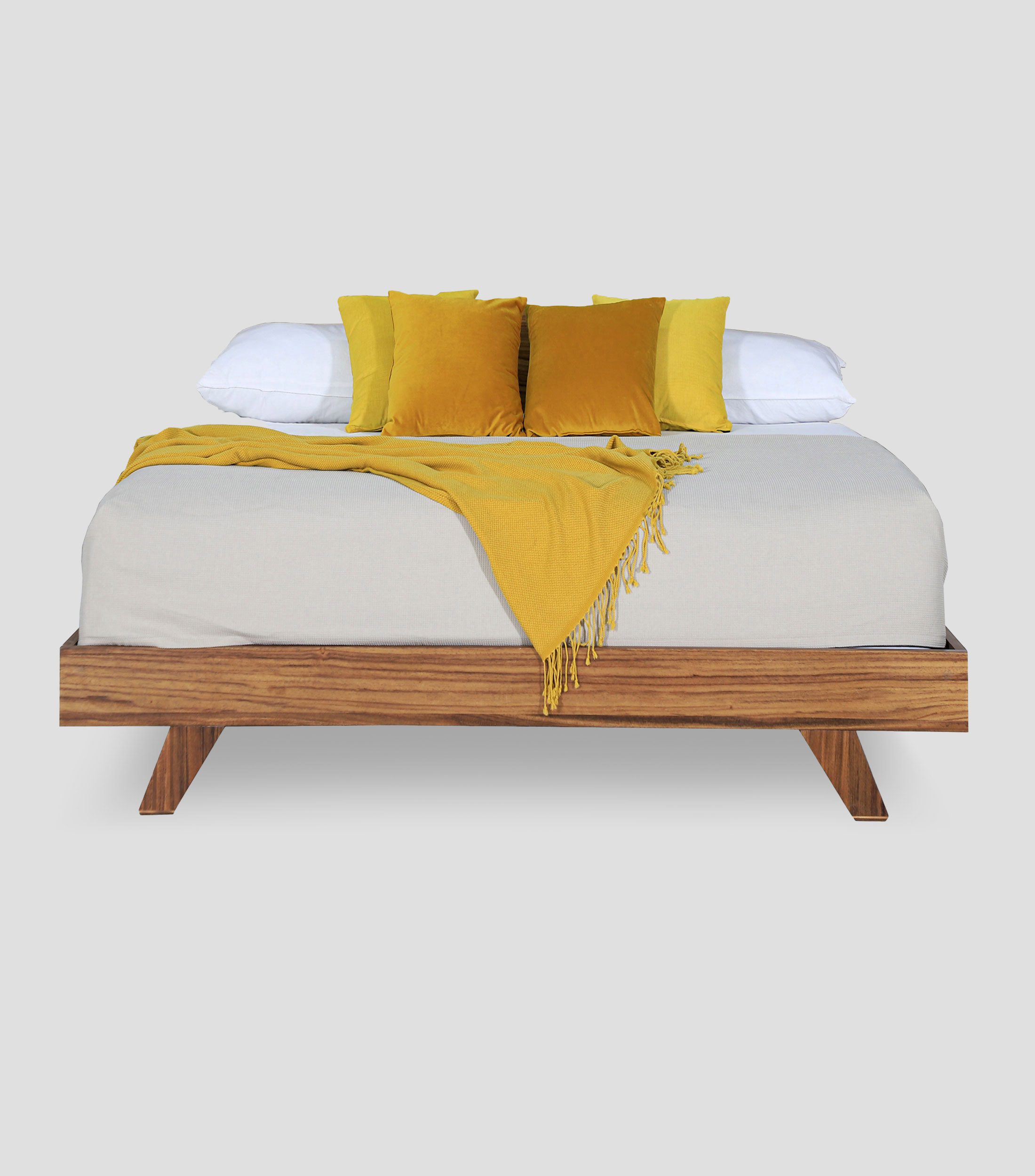 Base de cama matrimonial Caribe en fibras de madera