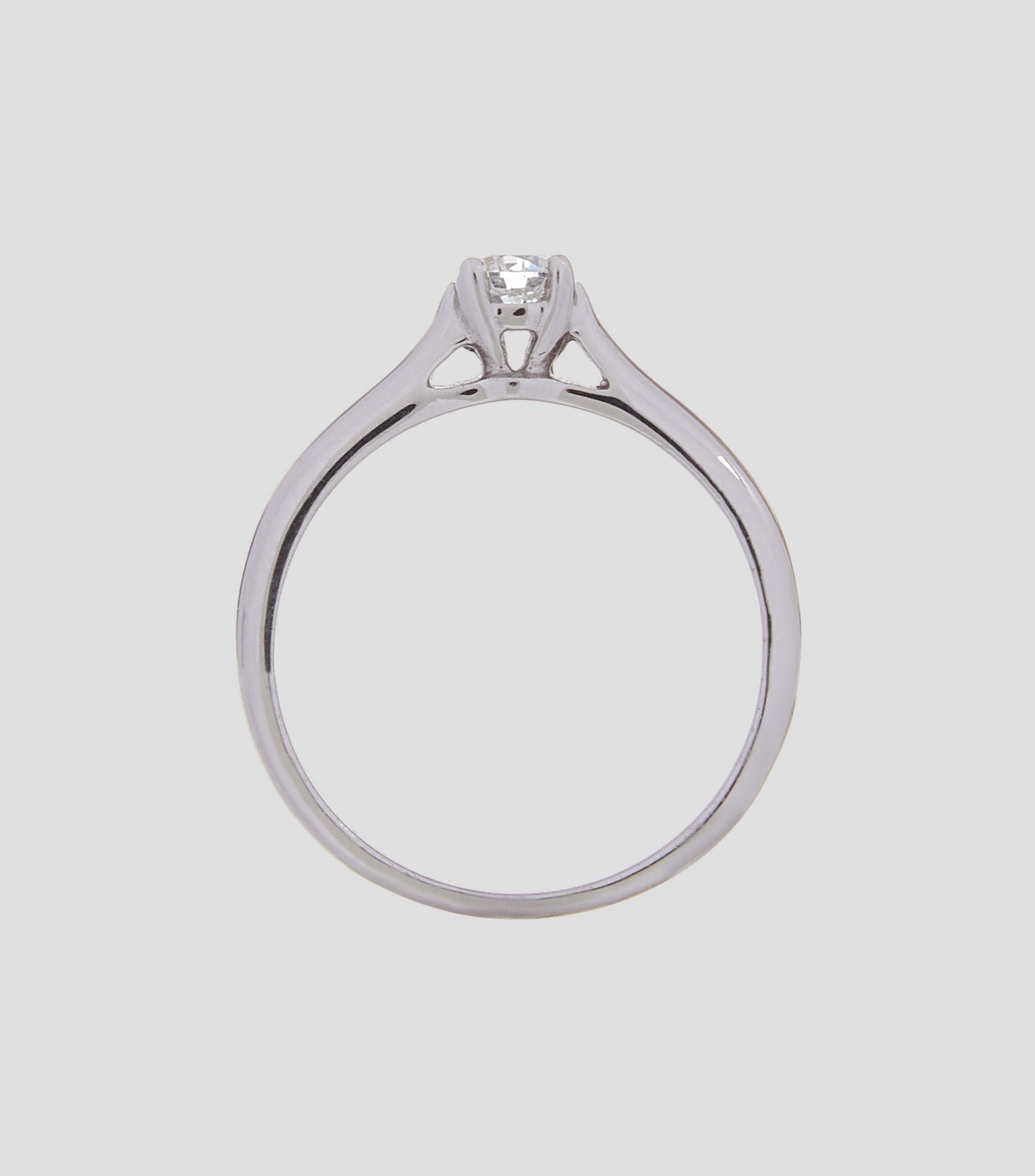 Anillo Solitario en oro blanco 14 Kts con brillante Mujer