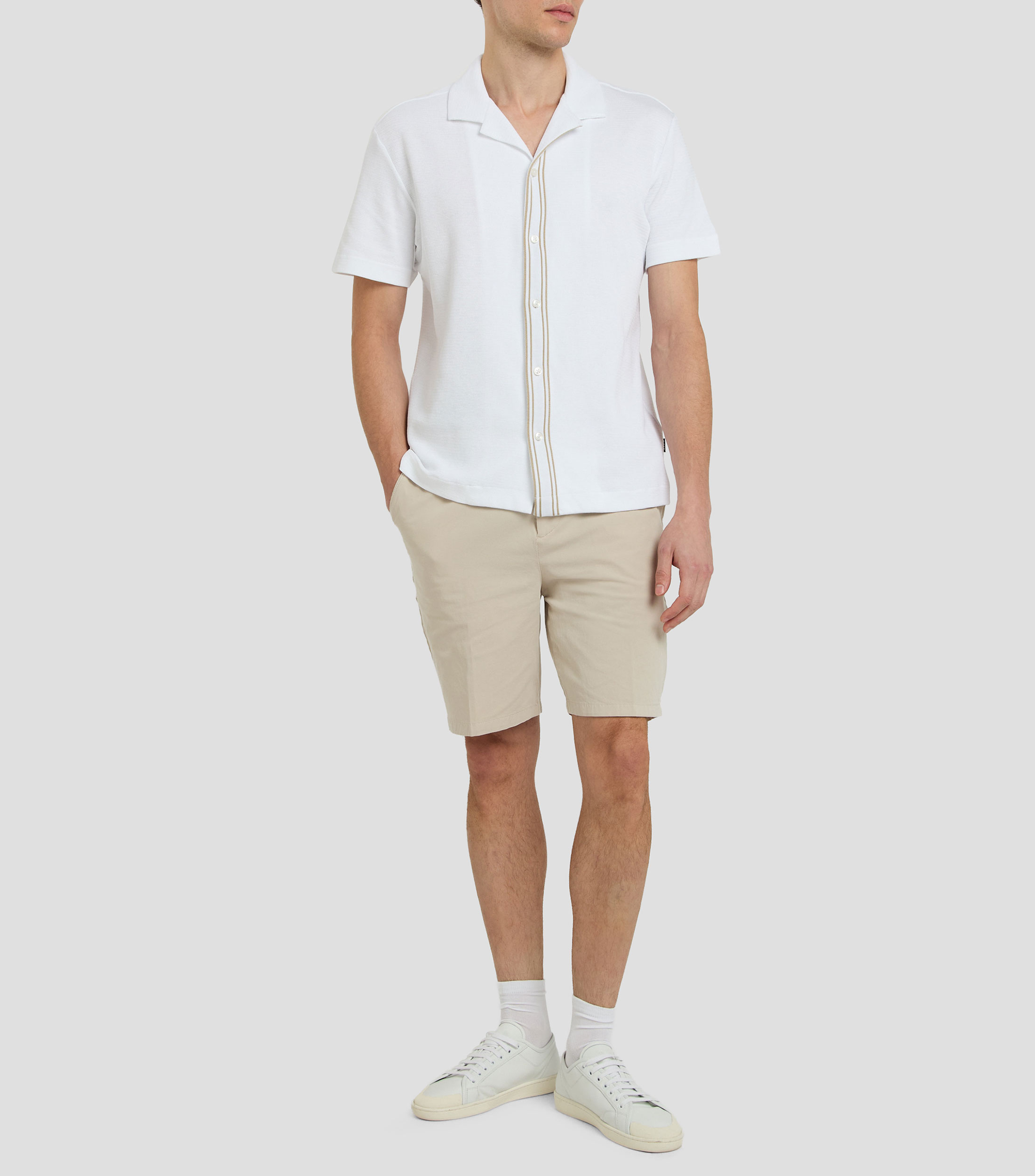 Camisa lisa manga corta Hombre