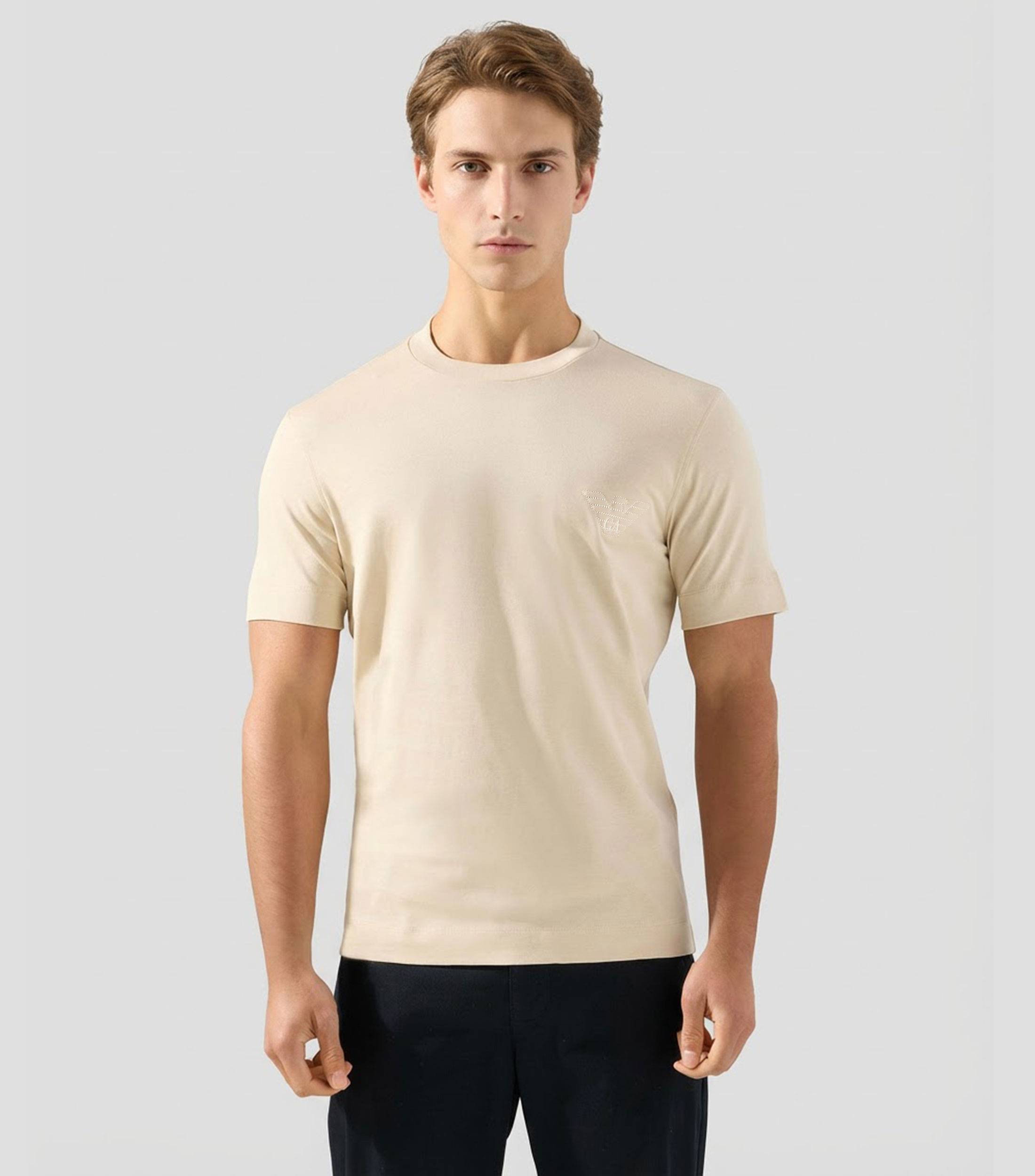 Playera cuello redondo manga corta lisa Hombre