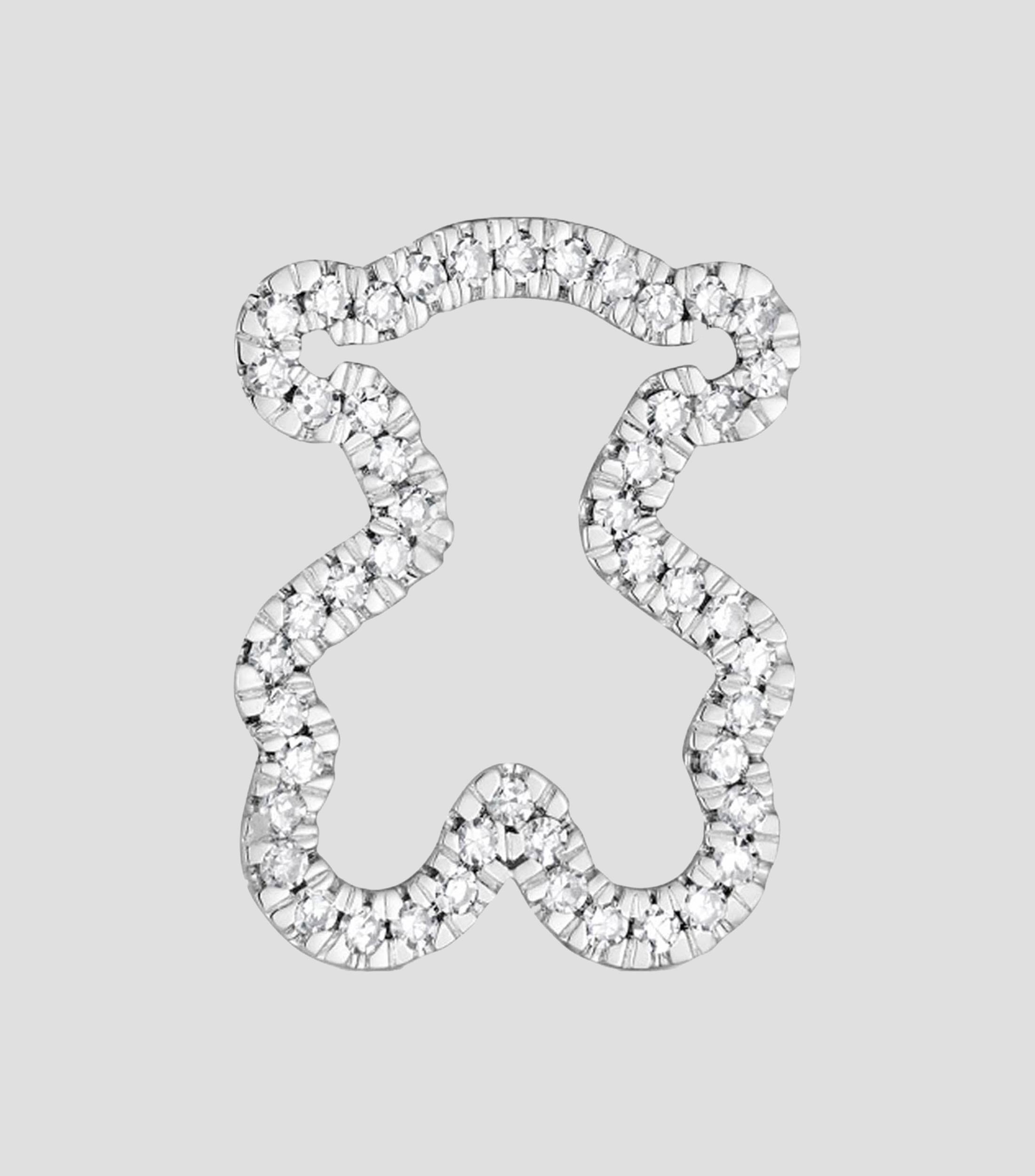 Dije de oso en oro blanco 18 kilates Icon Gems con diamantes Mujer