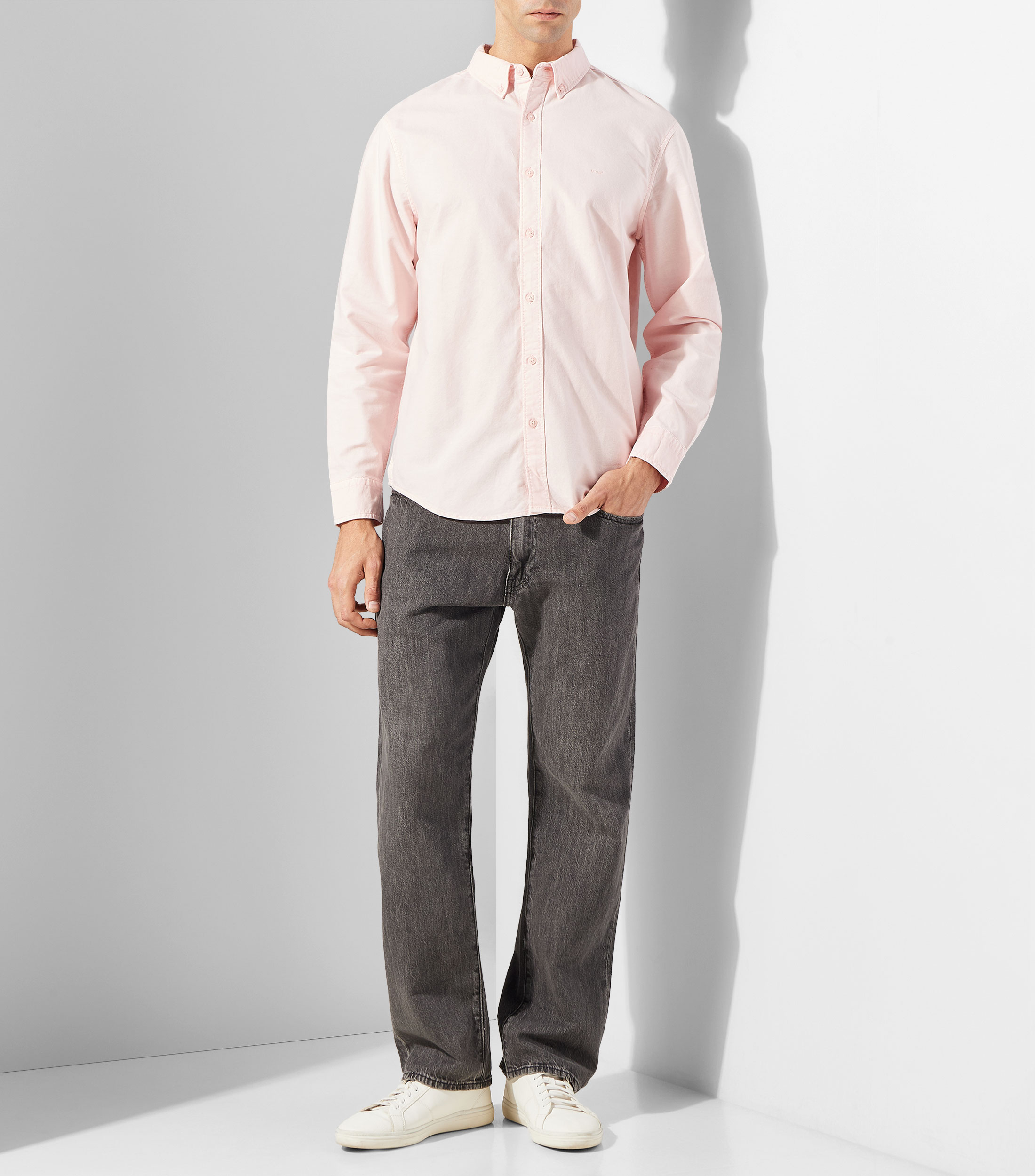 Camisa lisa manga larga Hombre