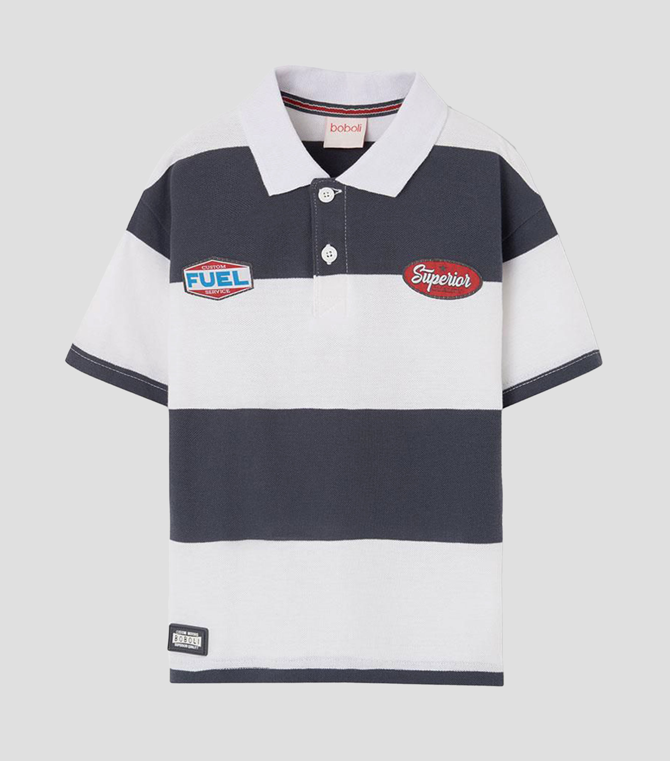 Playera tipo polo manga corta con rayas Niño