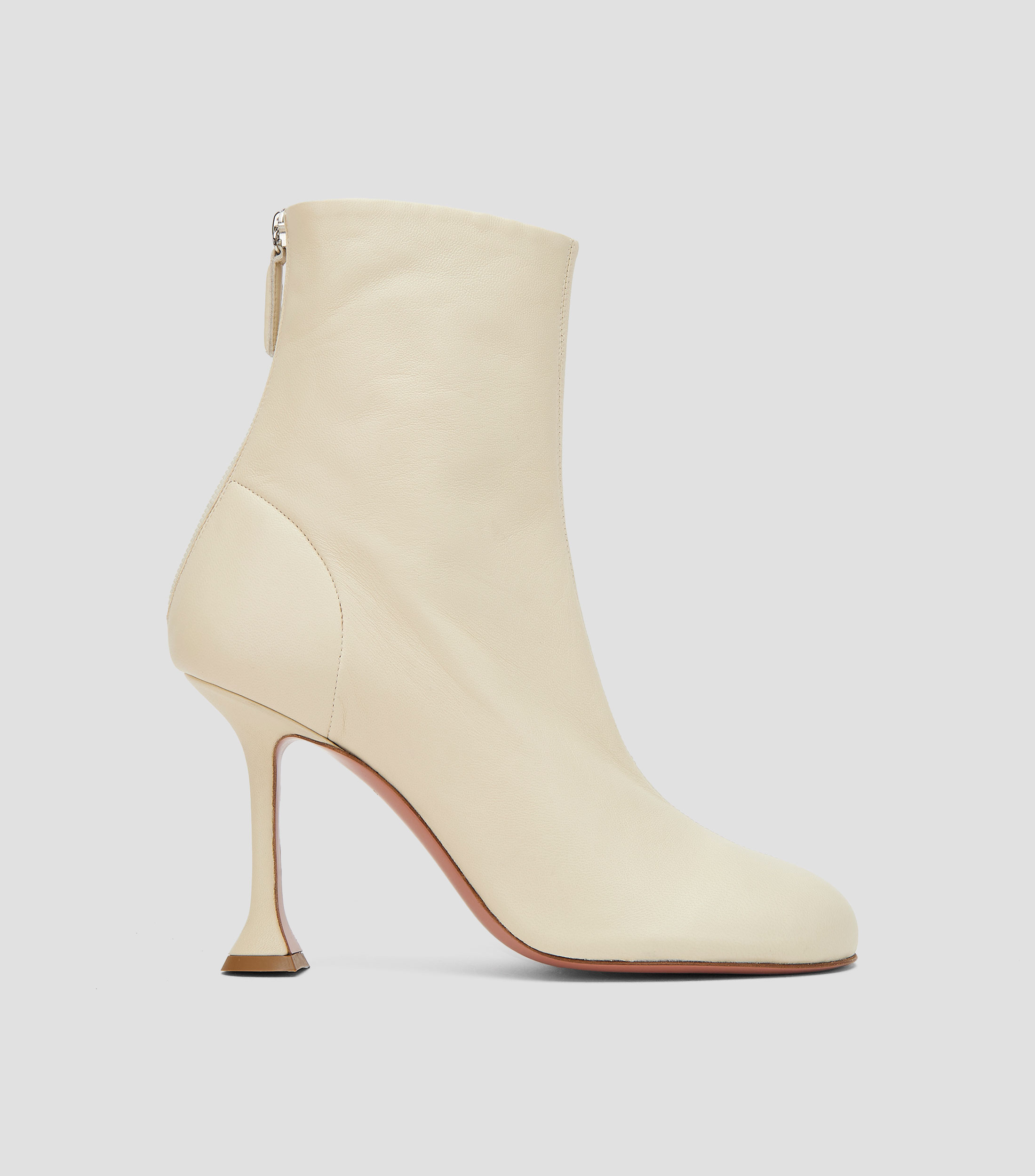 Botas cortas en piel con tacón alto media luna Mujer