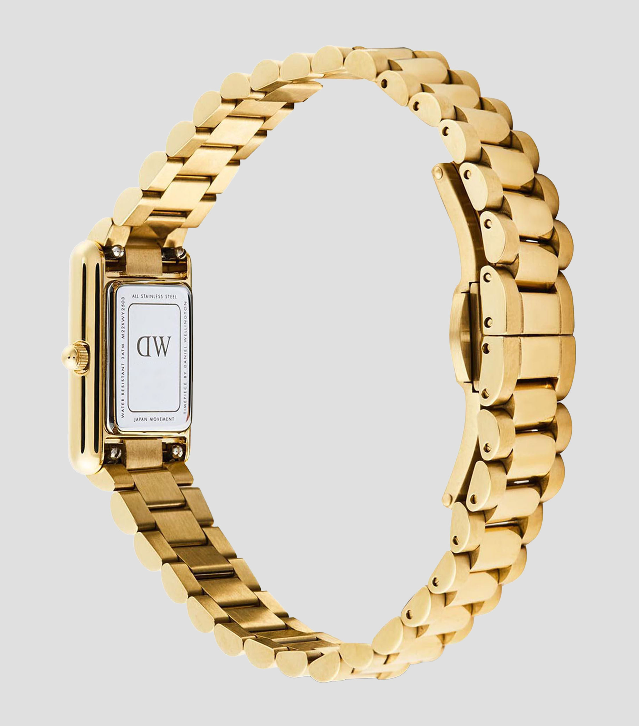 Reloj para mujer Bound Mini Rect 3 Hands casual, dorado