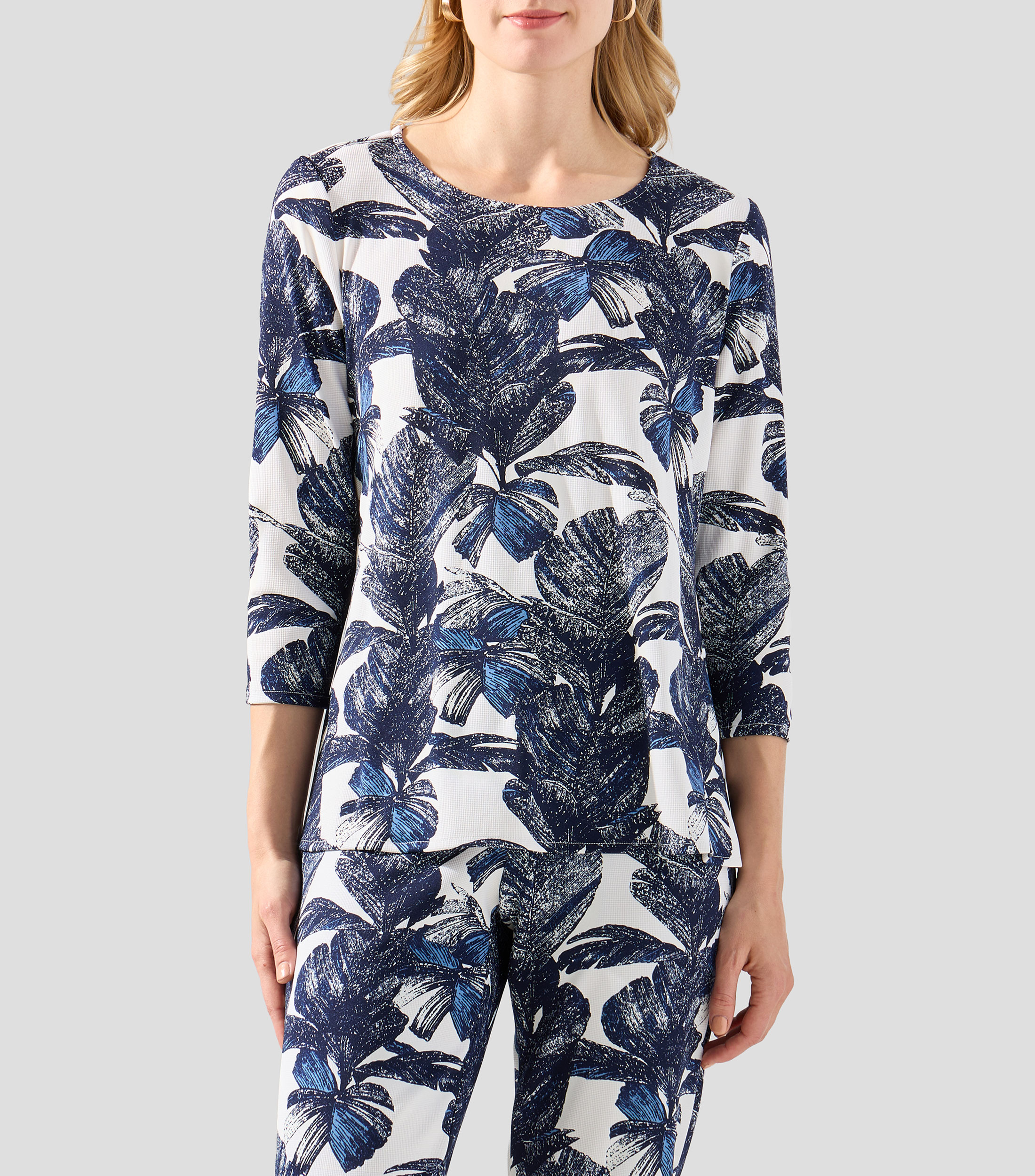 Blusa estampada manga 3/4 Mujer