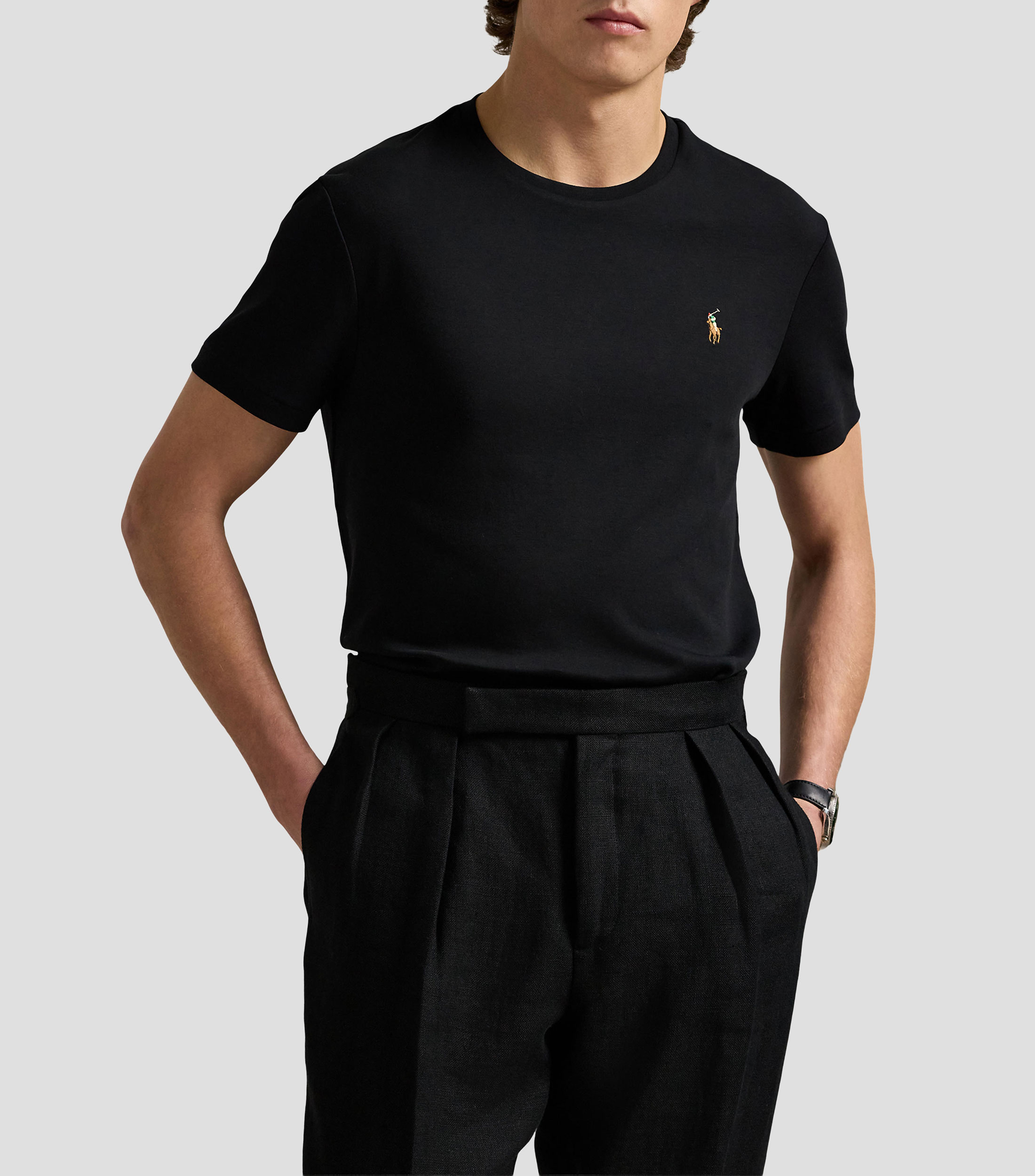 Playera cuello redondo manga corta lisa Hombre