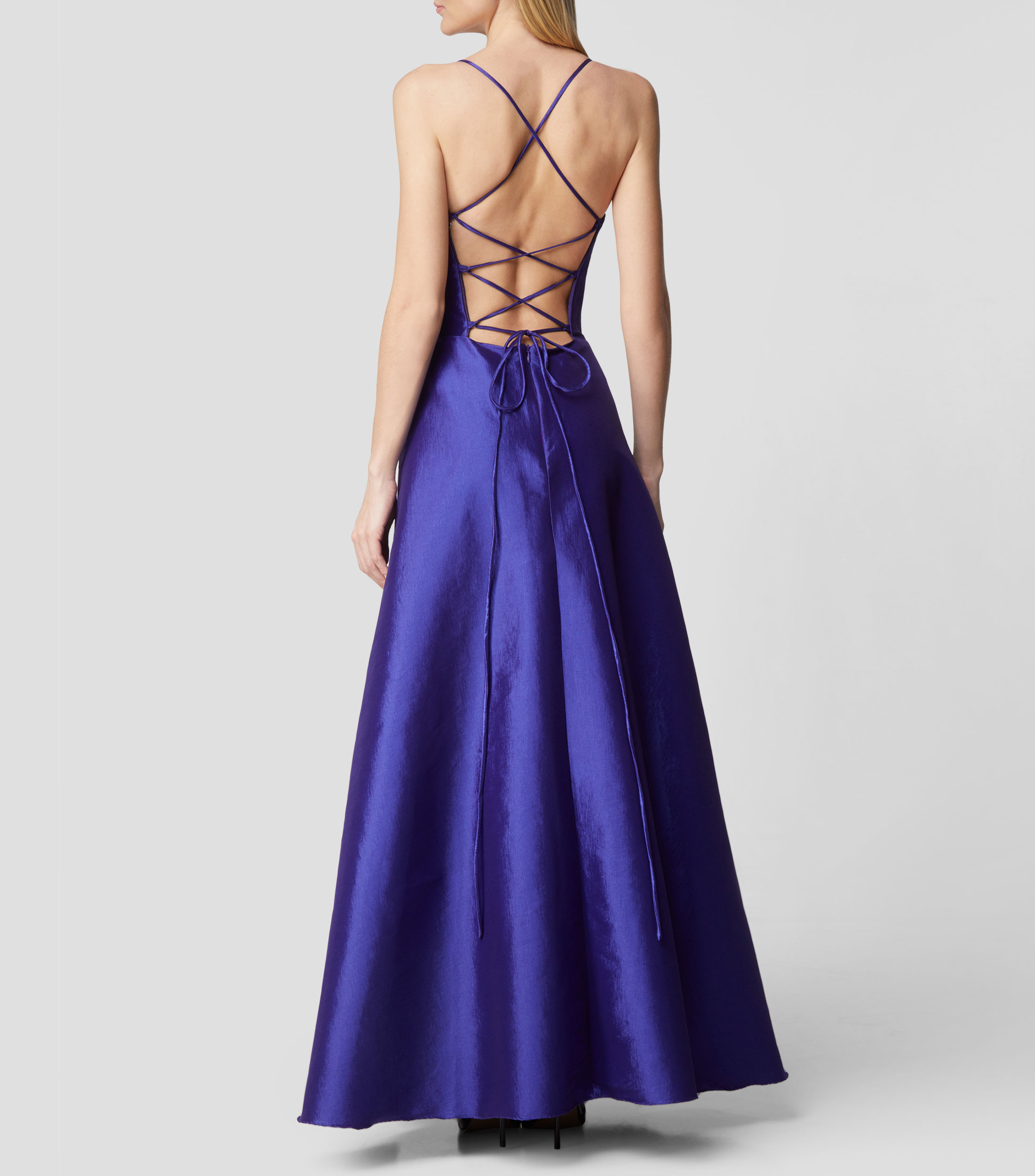 Vestido de fiesta largo liso sin mangas Mujer