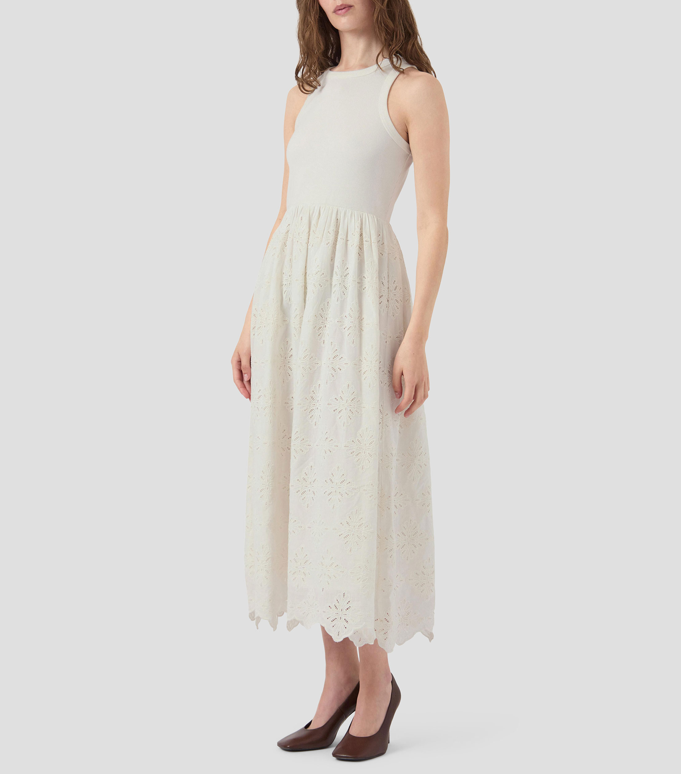 Vestido largo liso Mujer