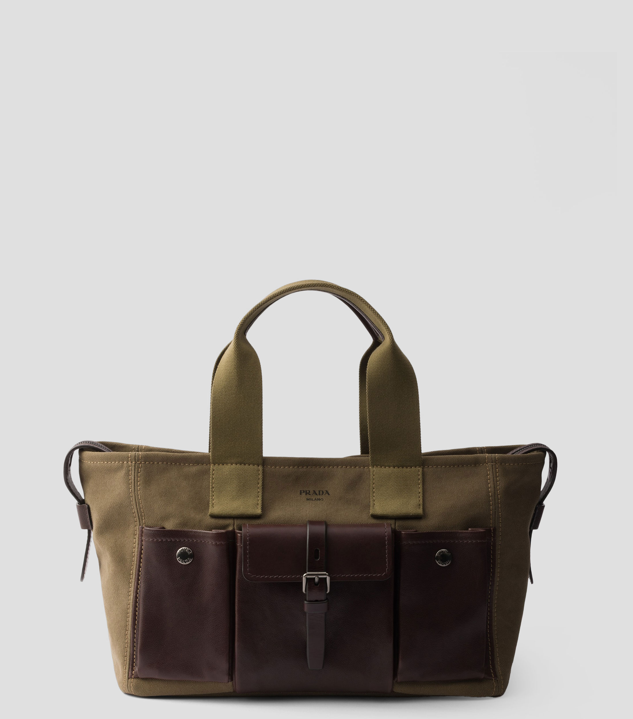 Bolsa Tote Verde Route con Bolsos en Piel, Mujer