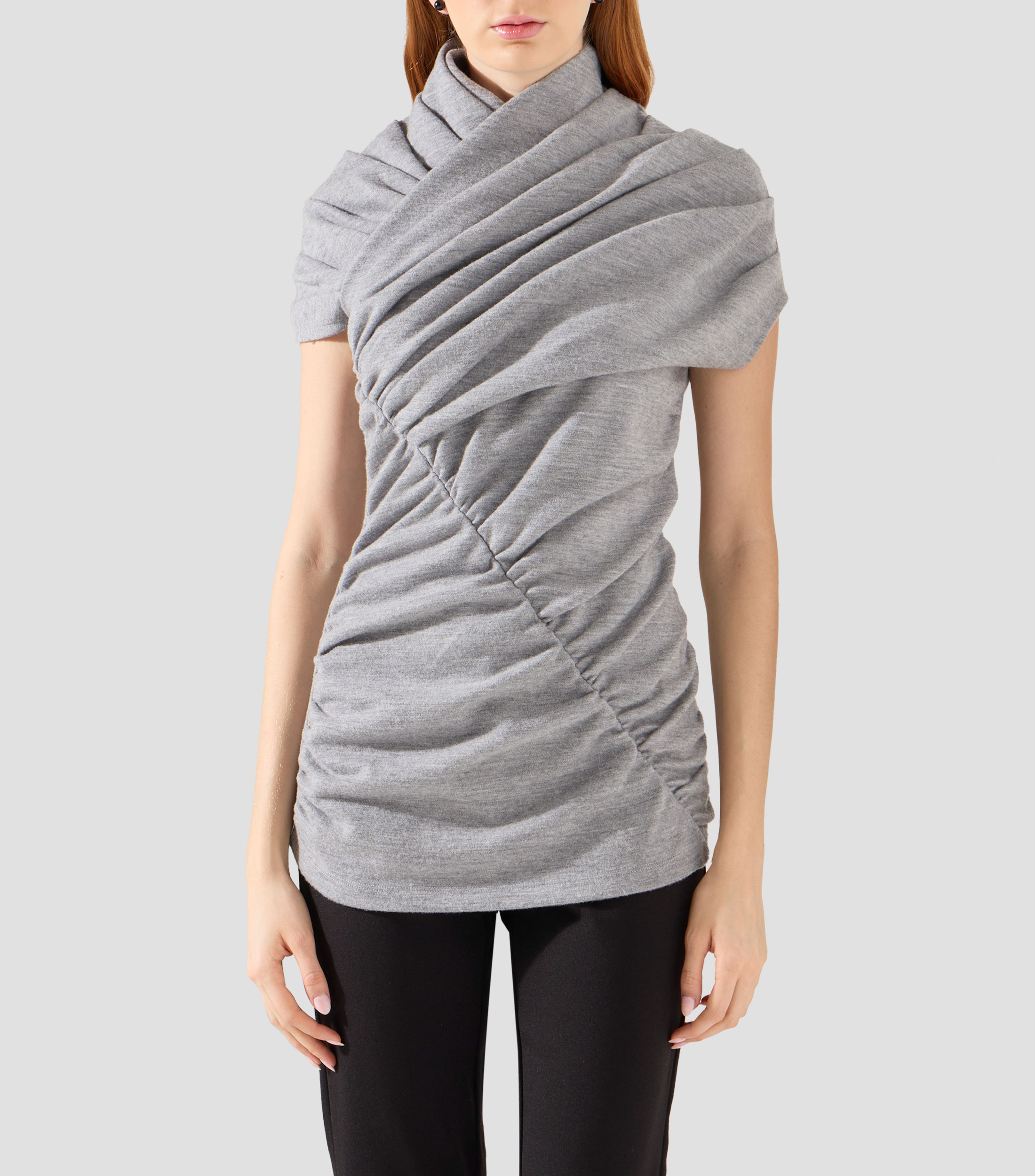Blusa lisa con manga corta Mujer