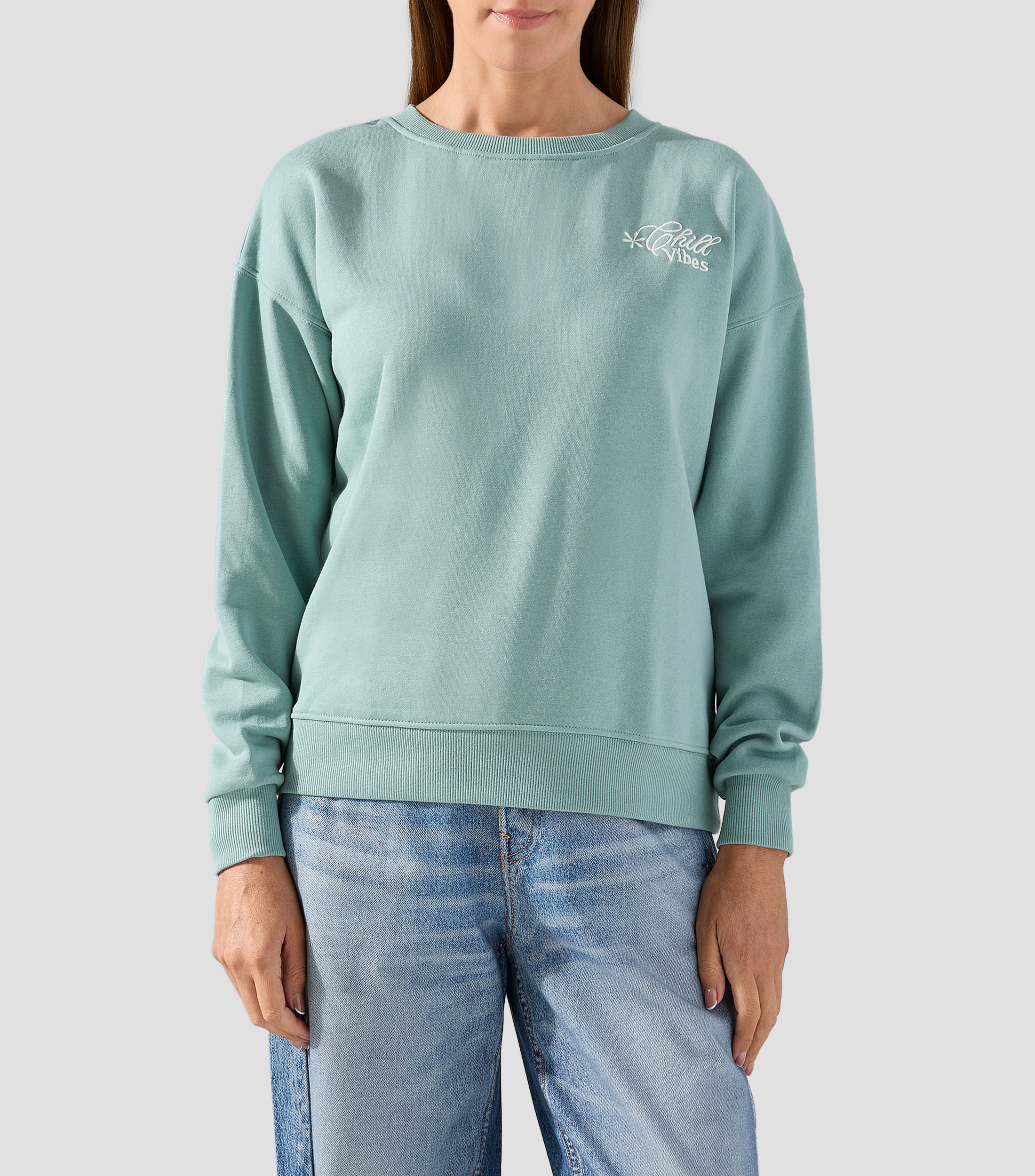 Sudadera con bordado Mujer