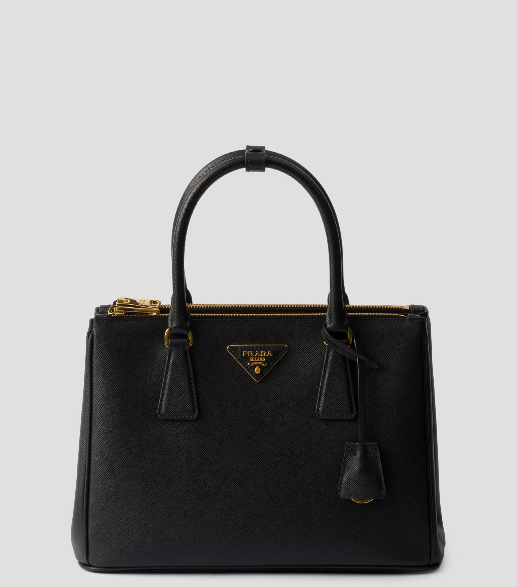 Bolsa Satchel Negra en Piel Galleria, Mujer