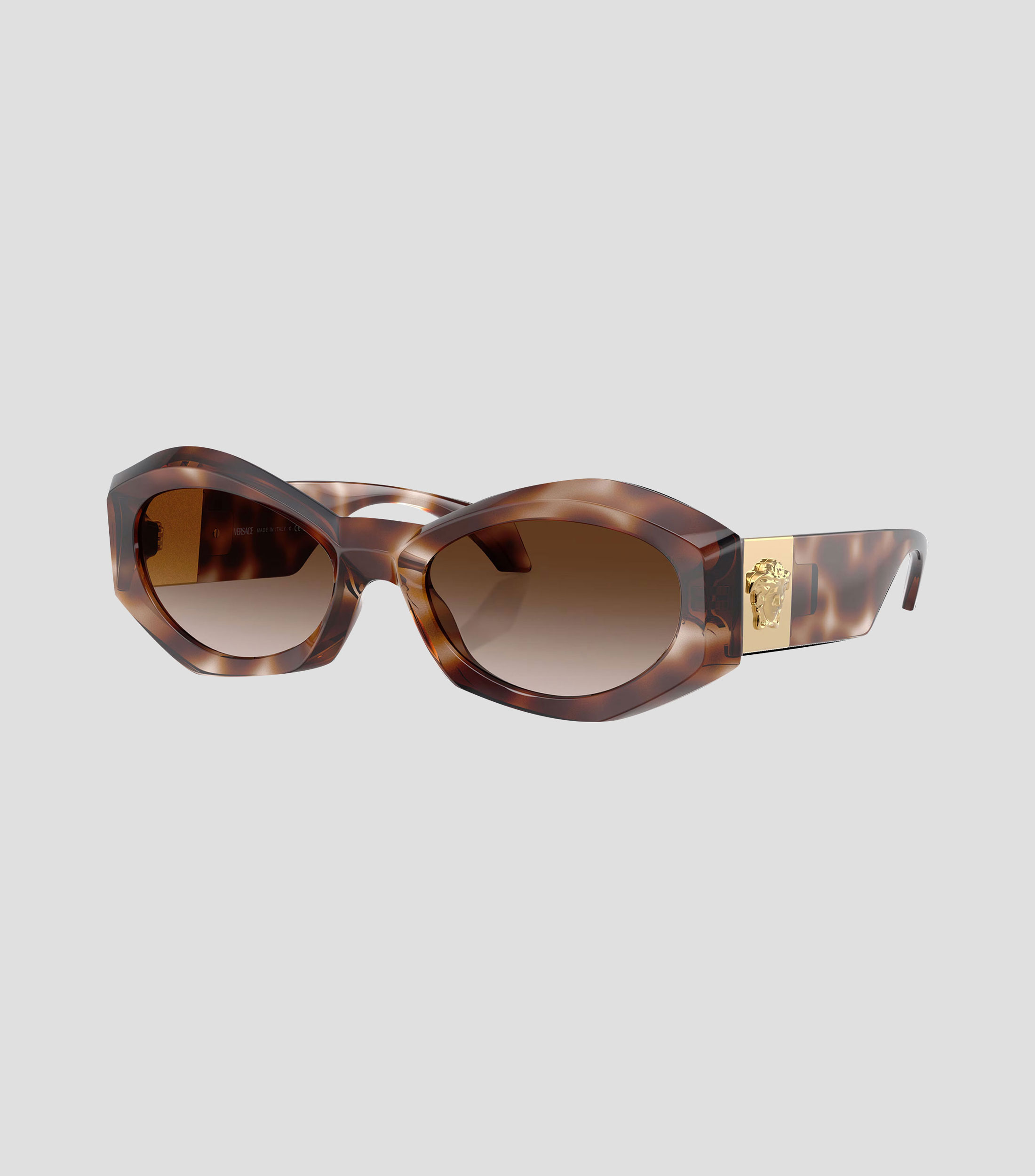Lentes de sol ovalados carey Mujer