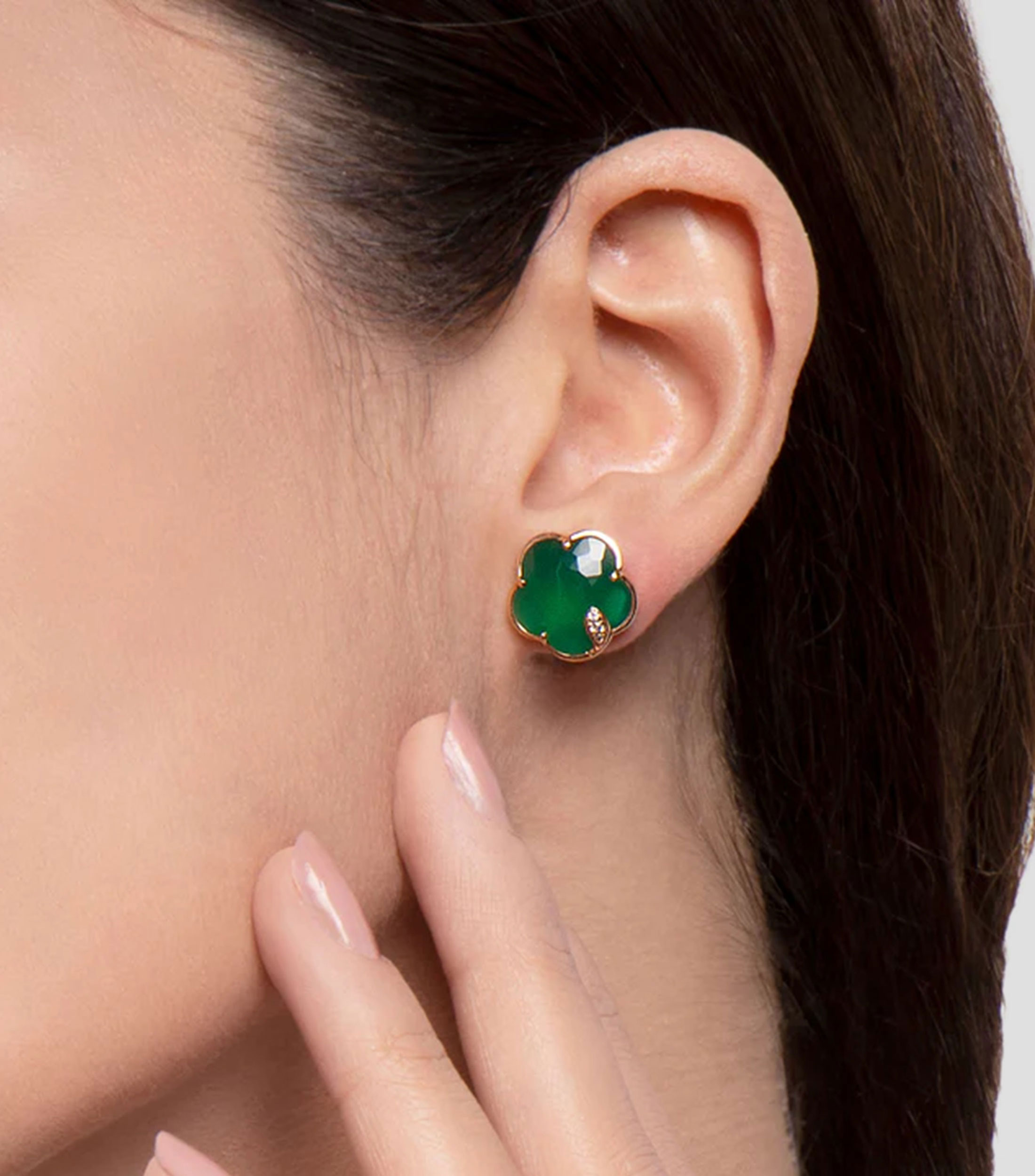 Aretes en oro rosa de 18 Kilates en forma de flor Joli Mujer