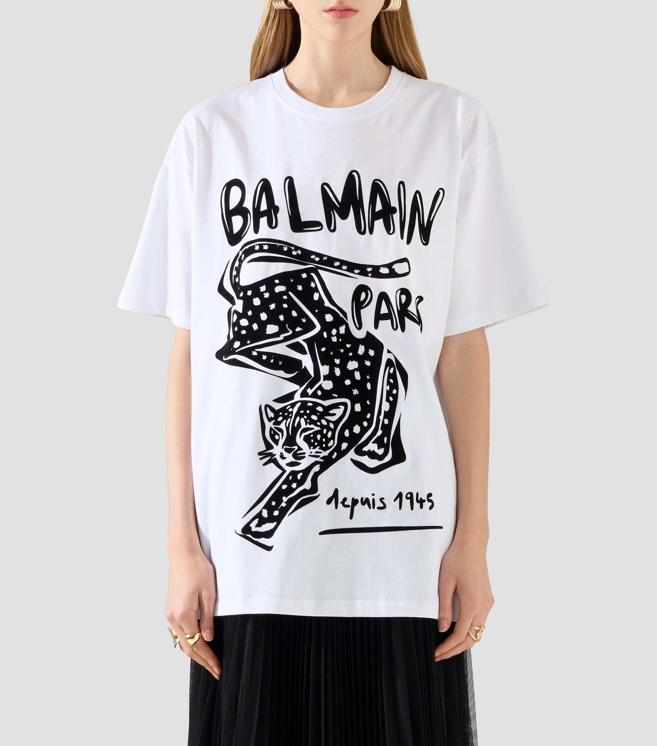 Playera cuello redondo manga corta estampada Mujer