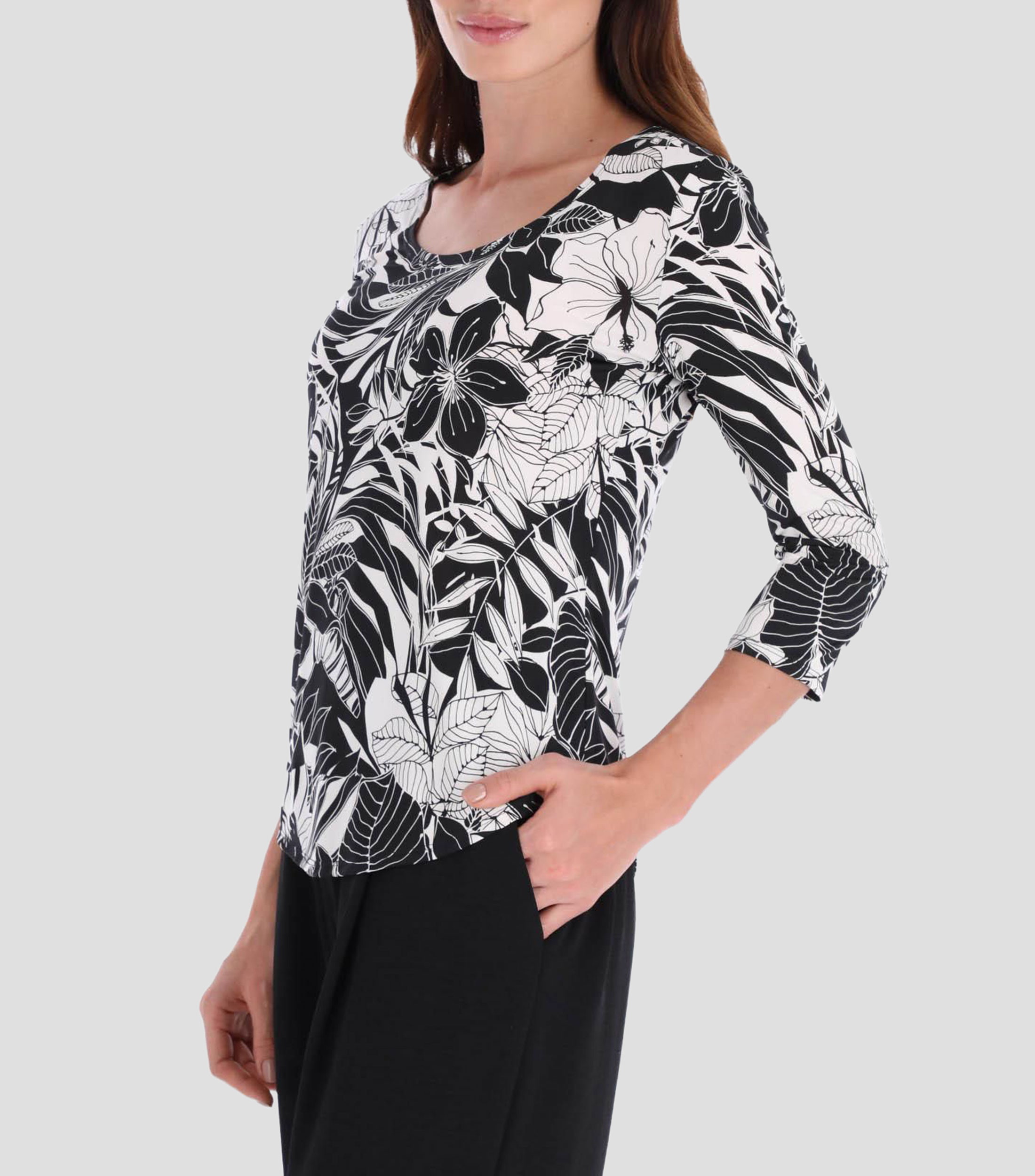 Blusa línea Petite estampada manga 3/4 Mujer
