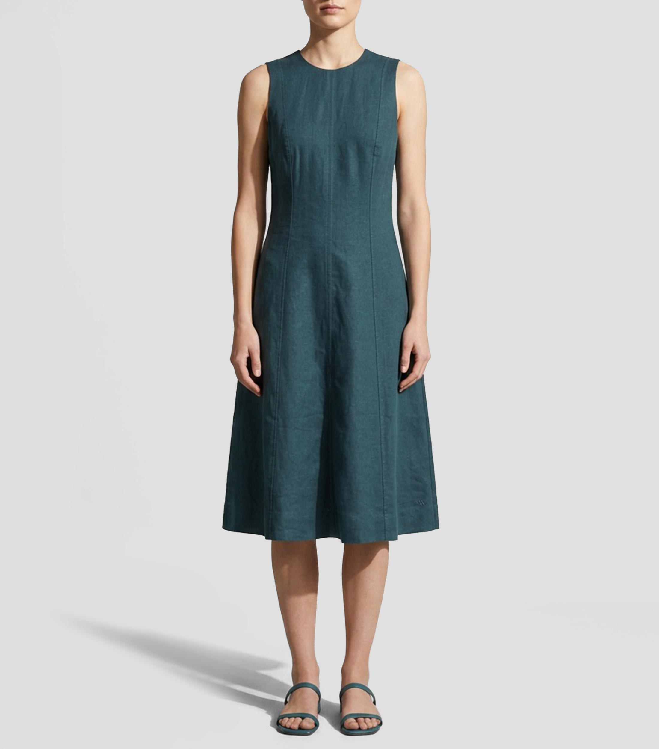 Vestido midi liso Mujer