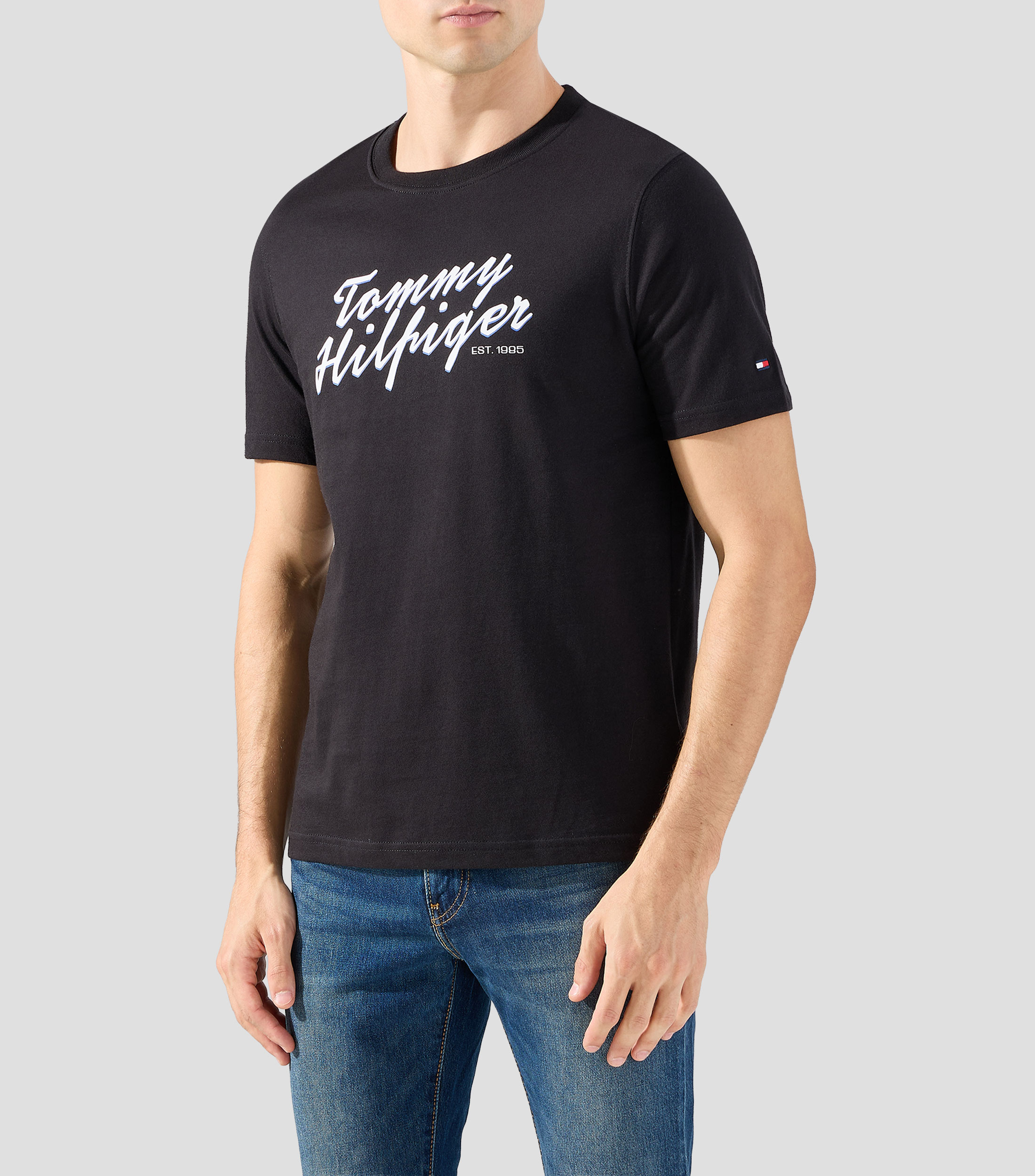 Playera cuello redondo manga corta estampada Hombre