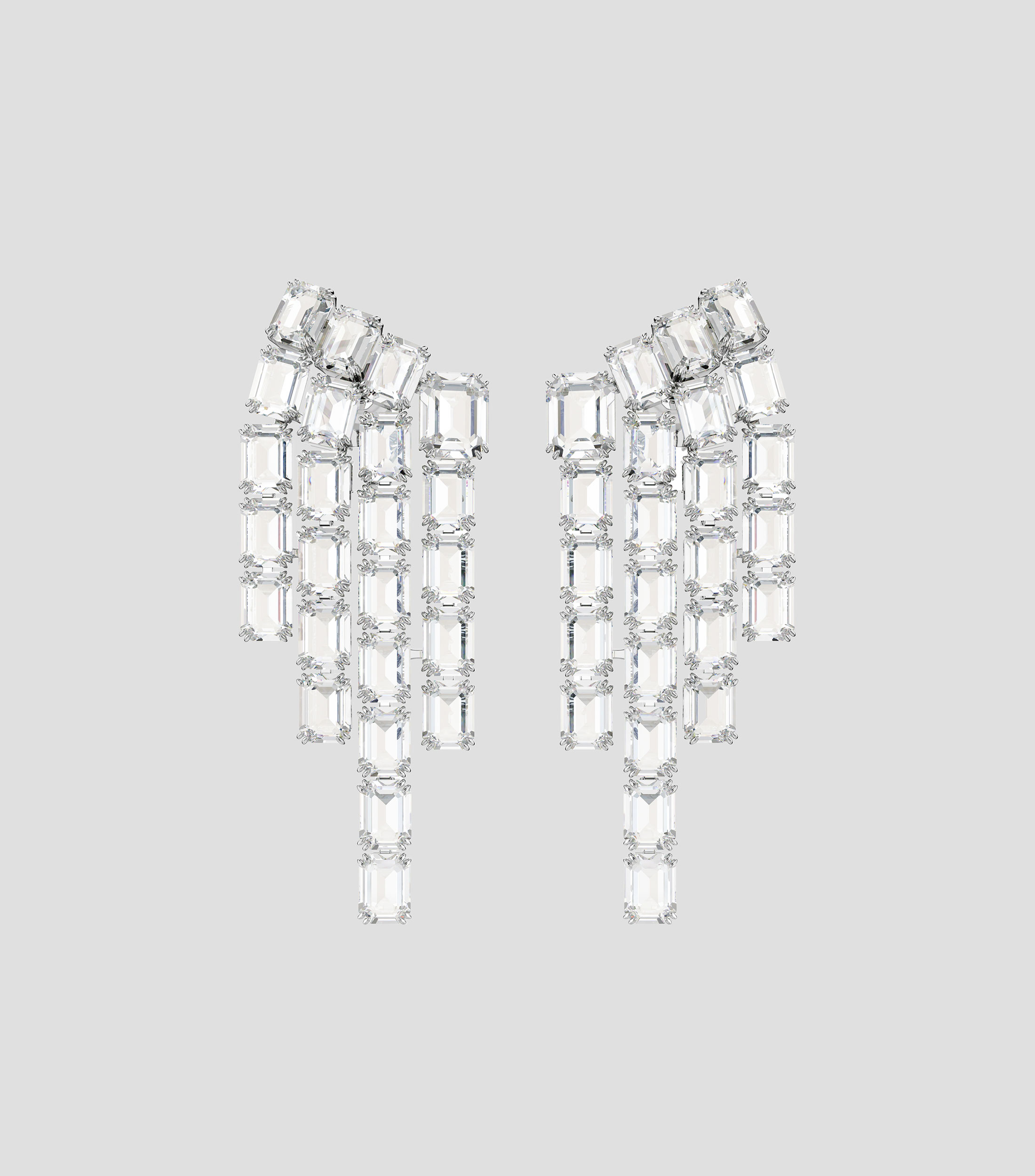Aretes con cristales plateados Millenia Mujer