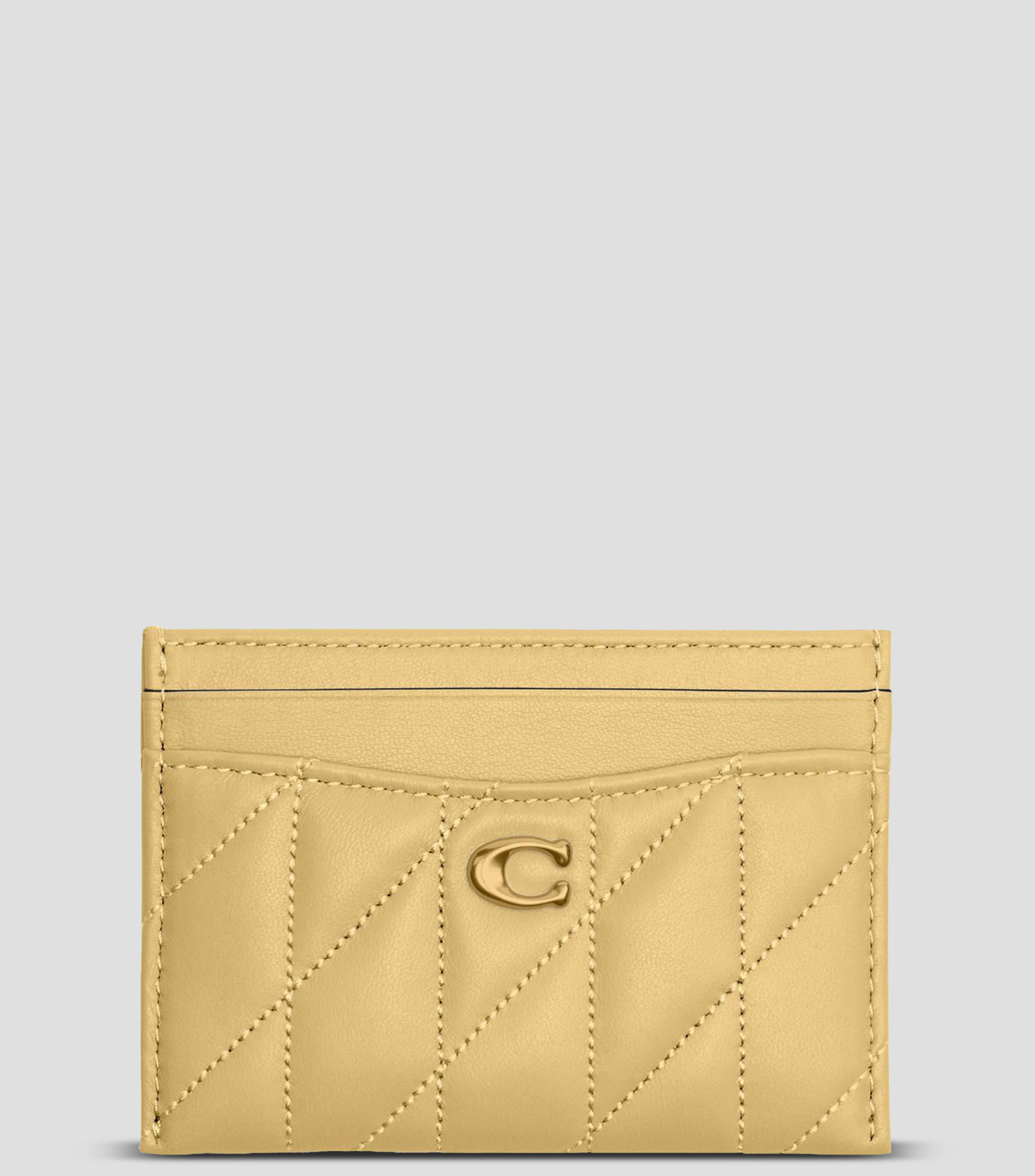 Tarjetero en cuero acolchado Essential liso Mujer