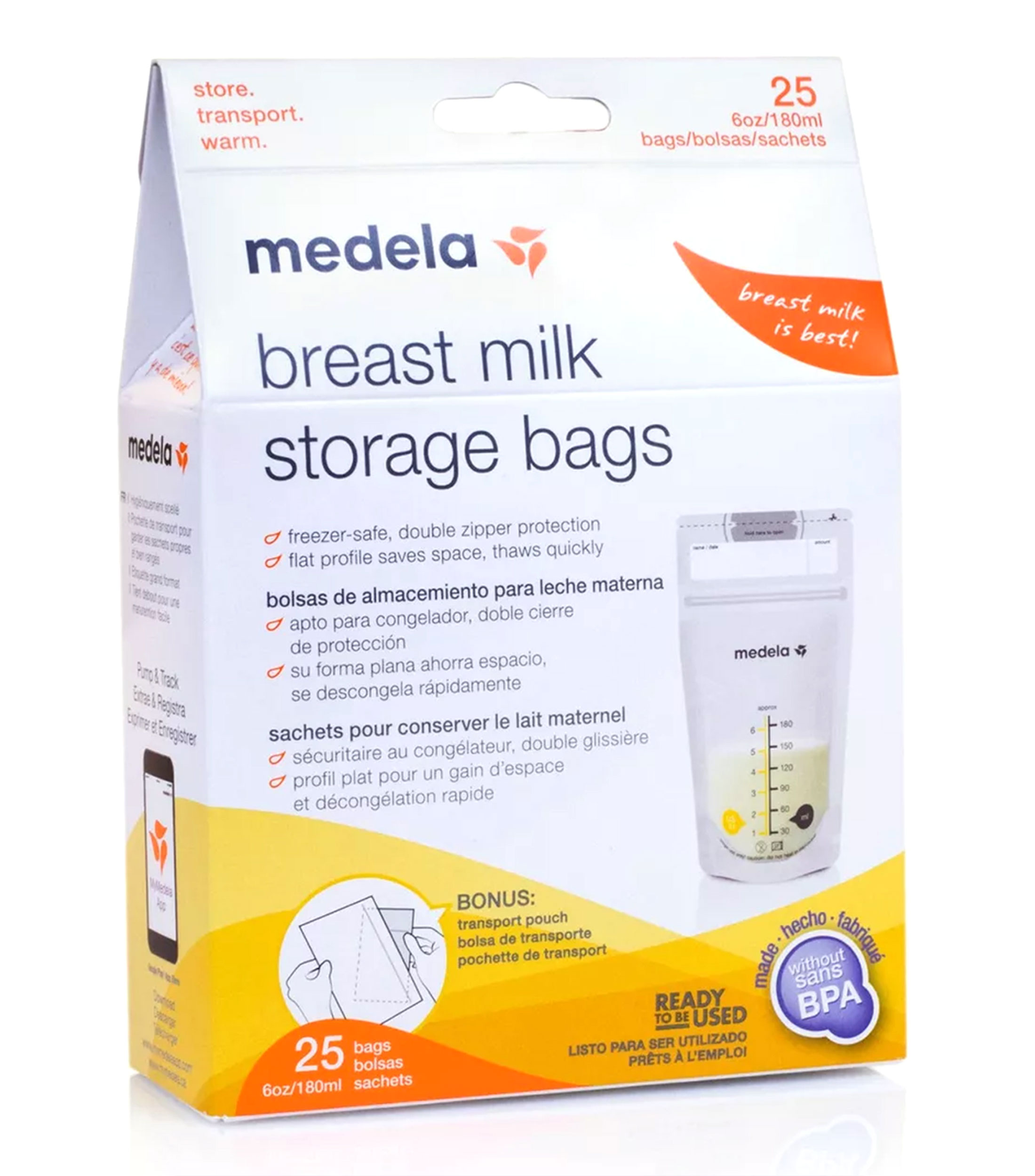 Bolsas para Almacenar Leche Materna, 25 Piezas