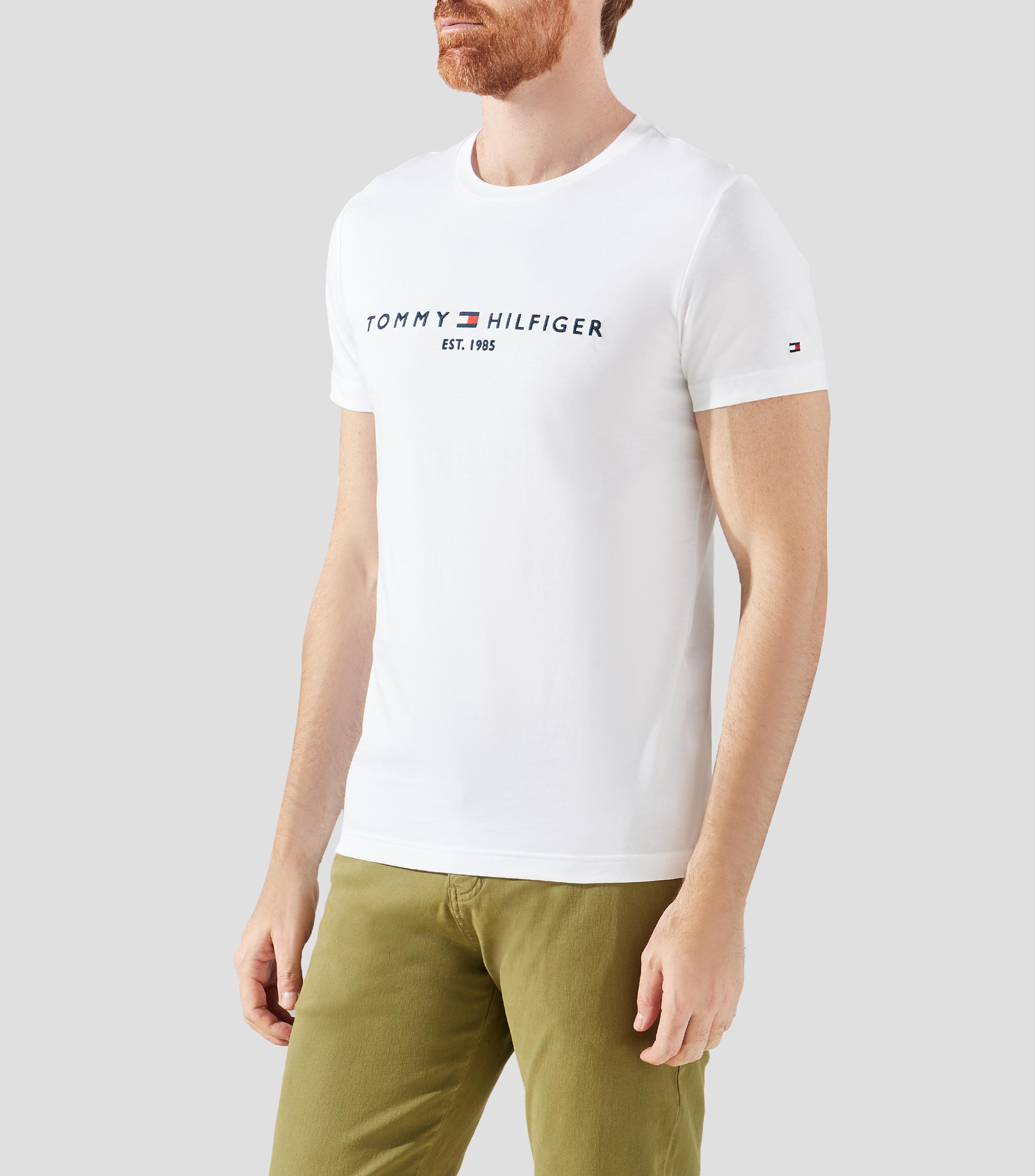 Playera cuello redondo manga corta sólida Hombre