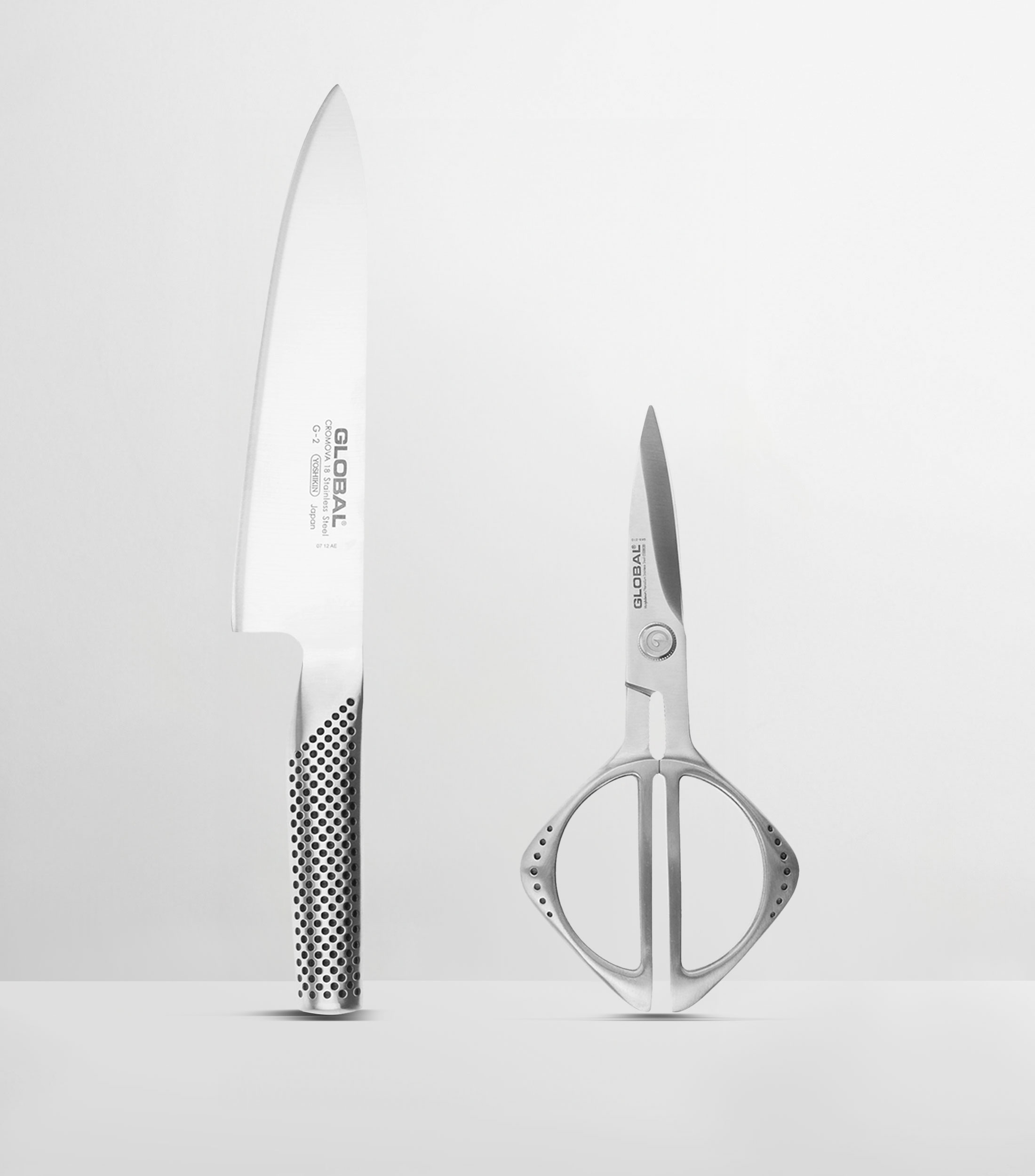 Set de Cuchillo y Tijera en acero inoxidable