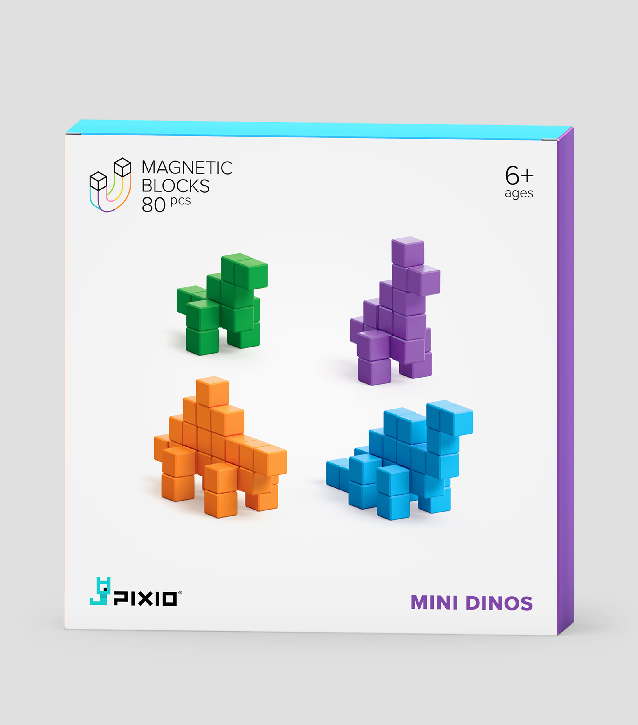 Playset Magnetic Blocks, Mini Dinos