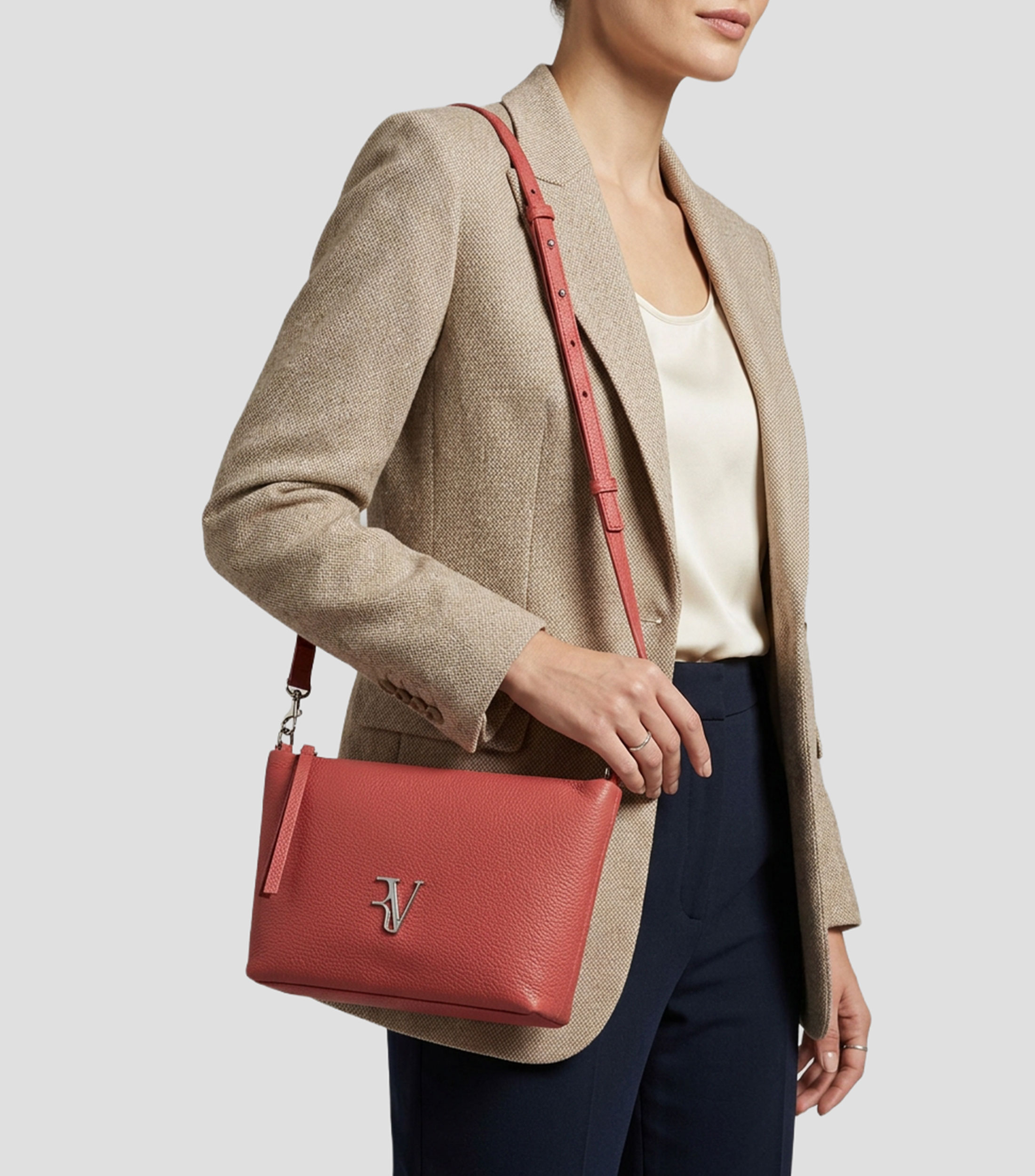 Bolsa Crossbody en piel vacuna Megan fantasía Mujer
