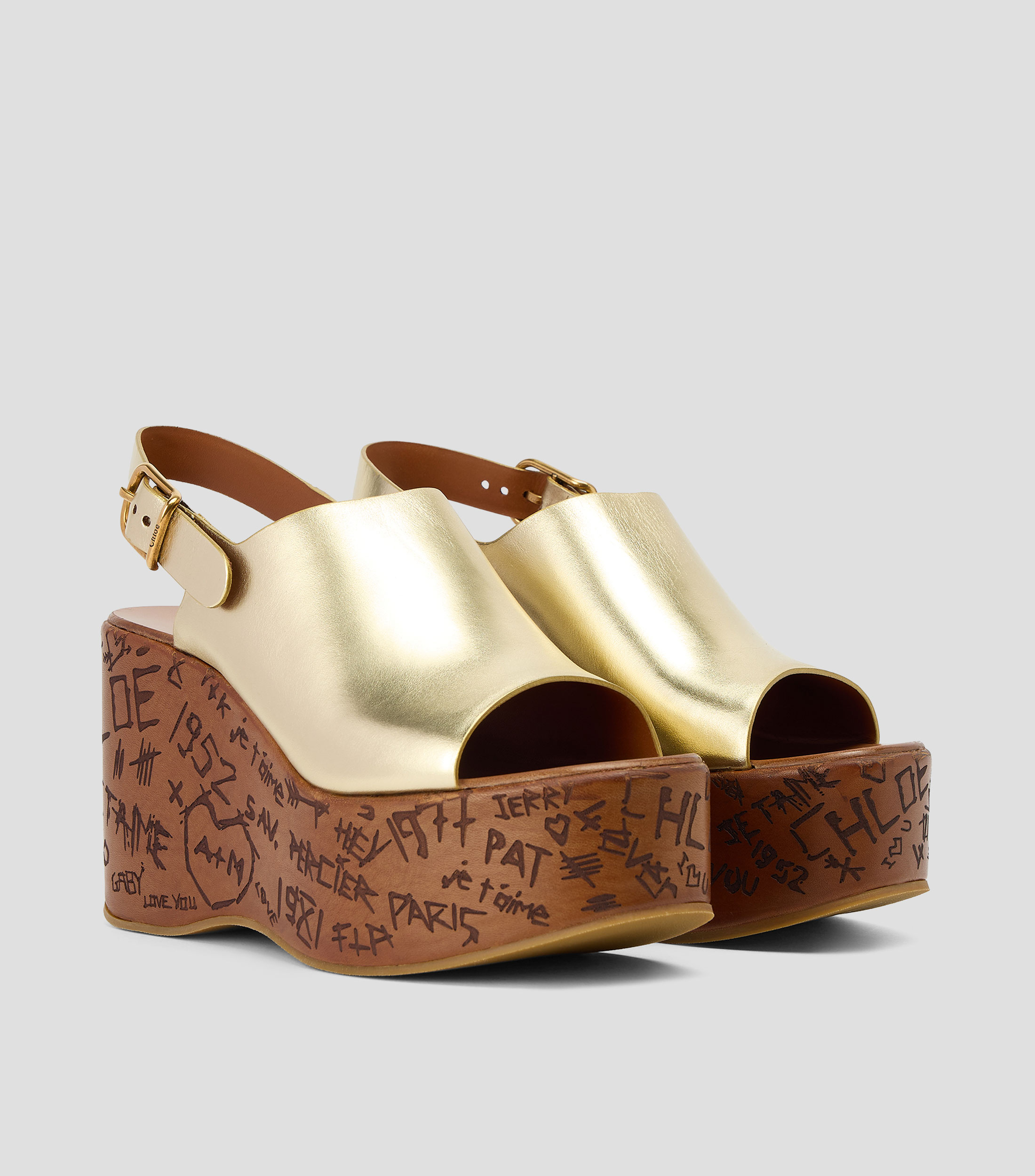 Sandalias con tacón alto de cuña Mujer