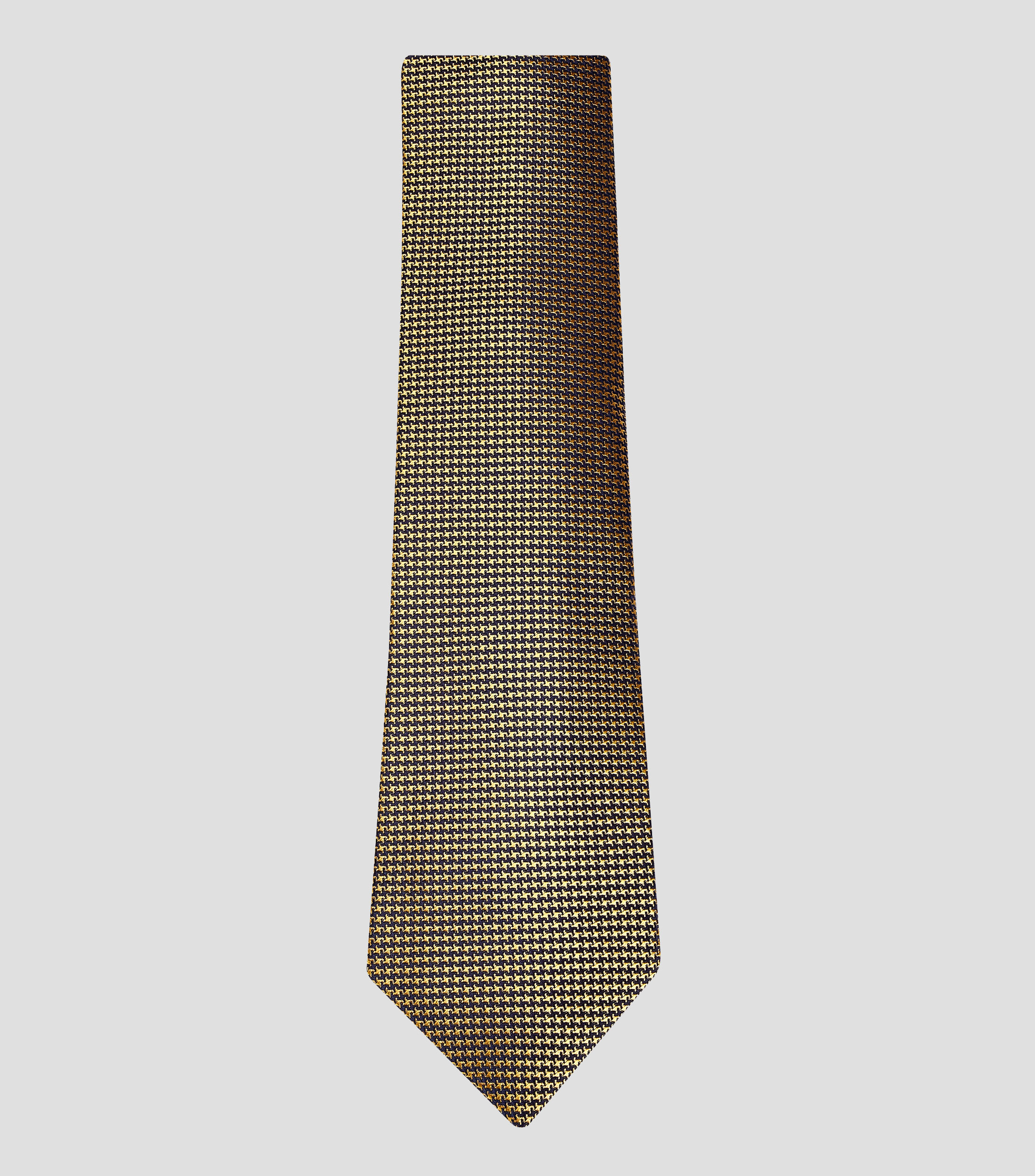 Corbata ancha en seda con pata de gallo Brera