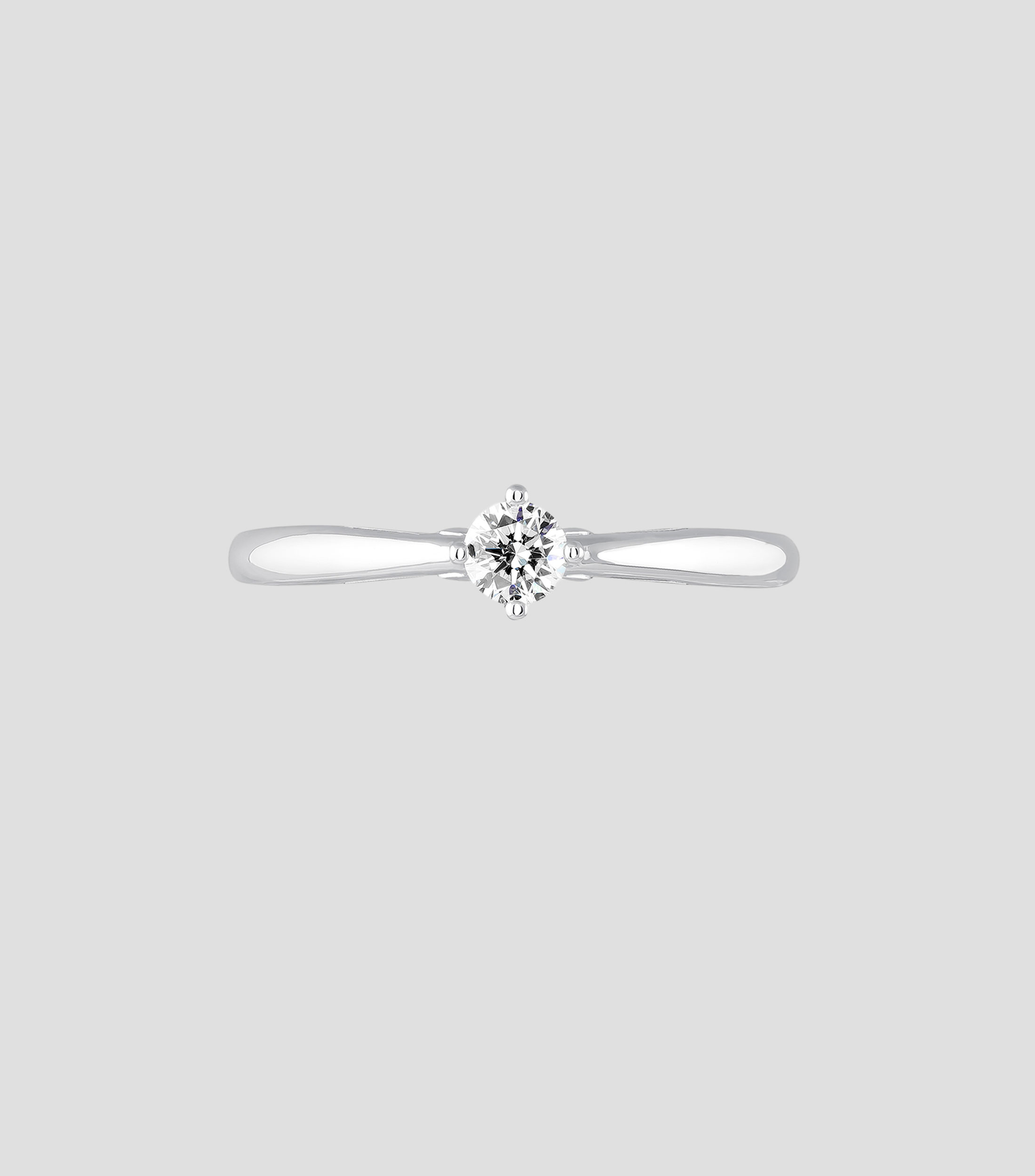 Anillo Solitario en oro blanco de 18 Kts Romeo y Julieta Mujer Talla: 15