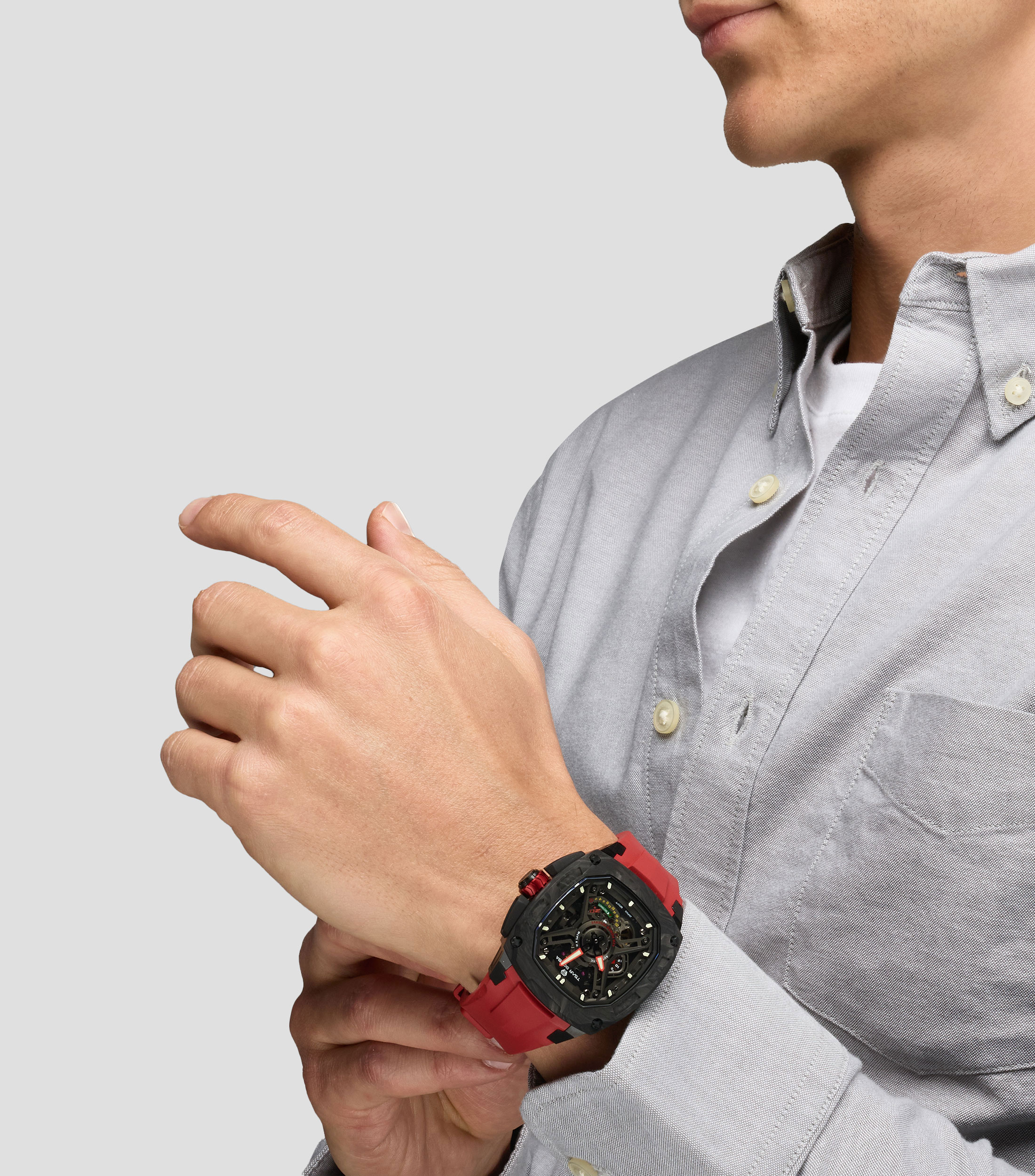 Reloj para Hombre Dark Matter 5 deportivo negro, rojo