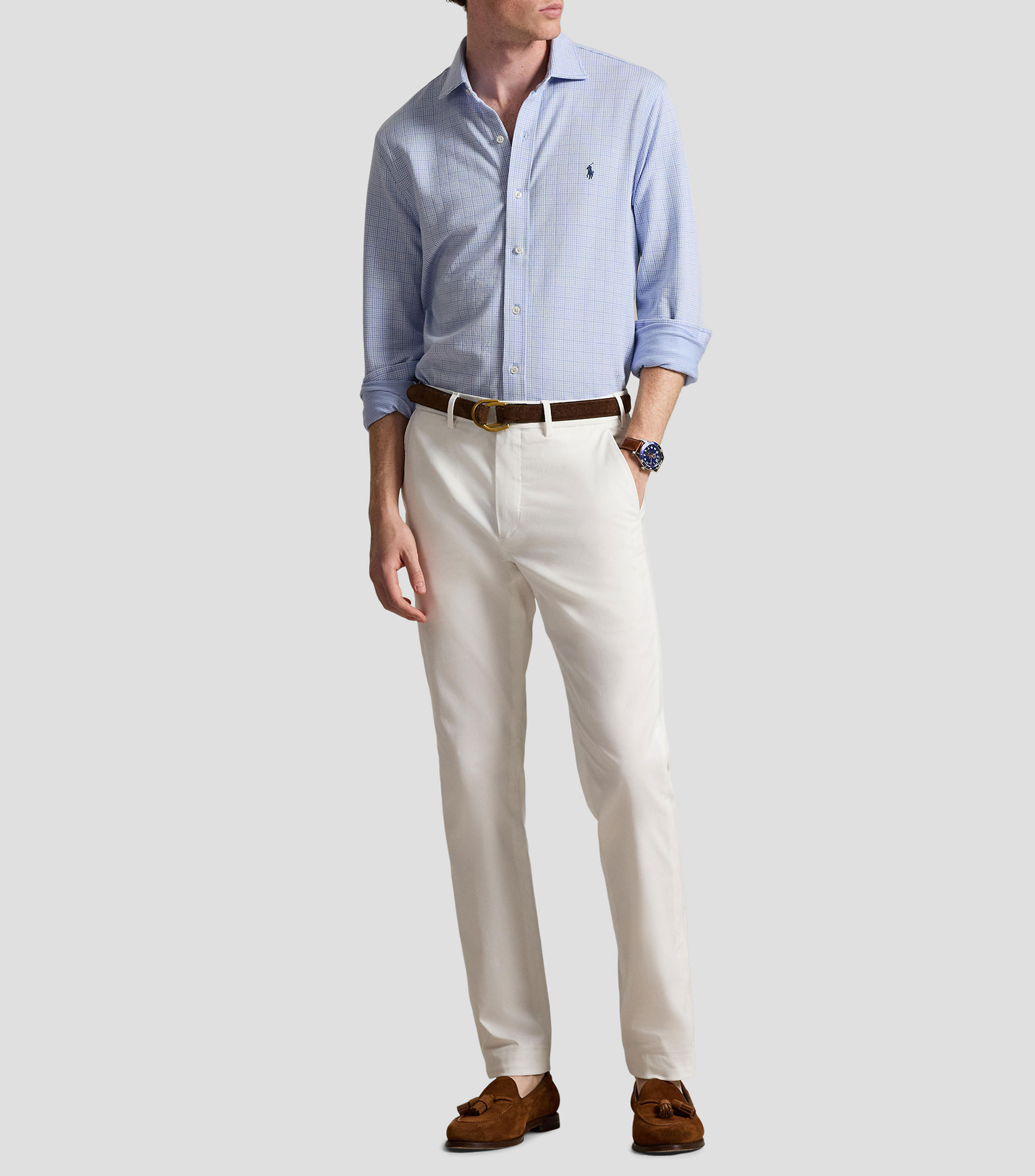 Camisa a cuadros manga larga Hombre