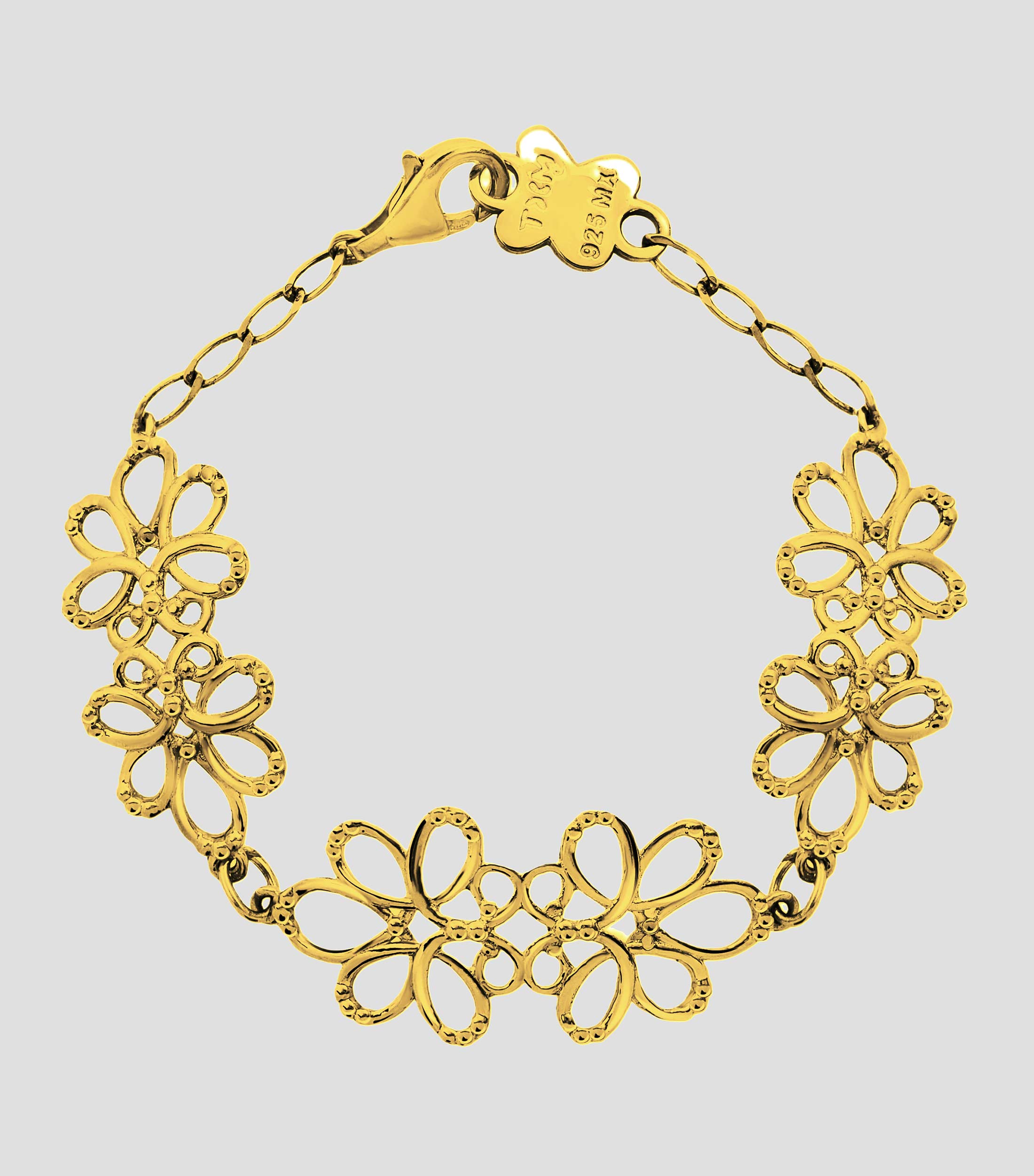 Pulsera en plata .925 detalle de 3 módulos Mujer