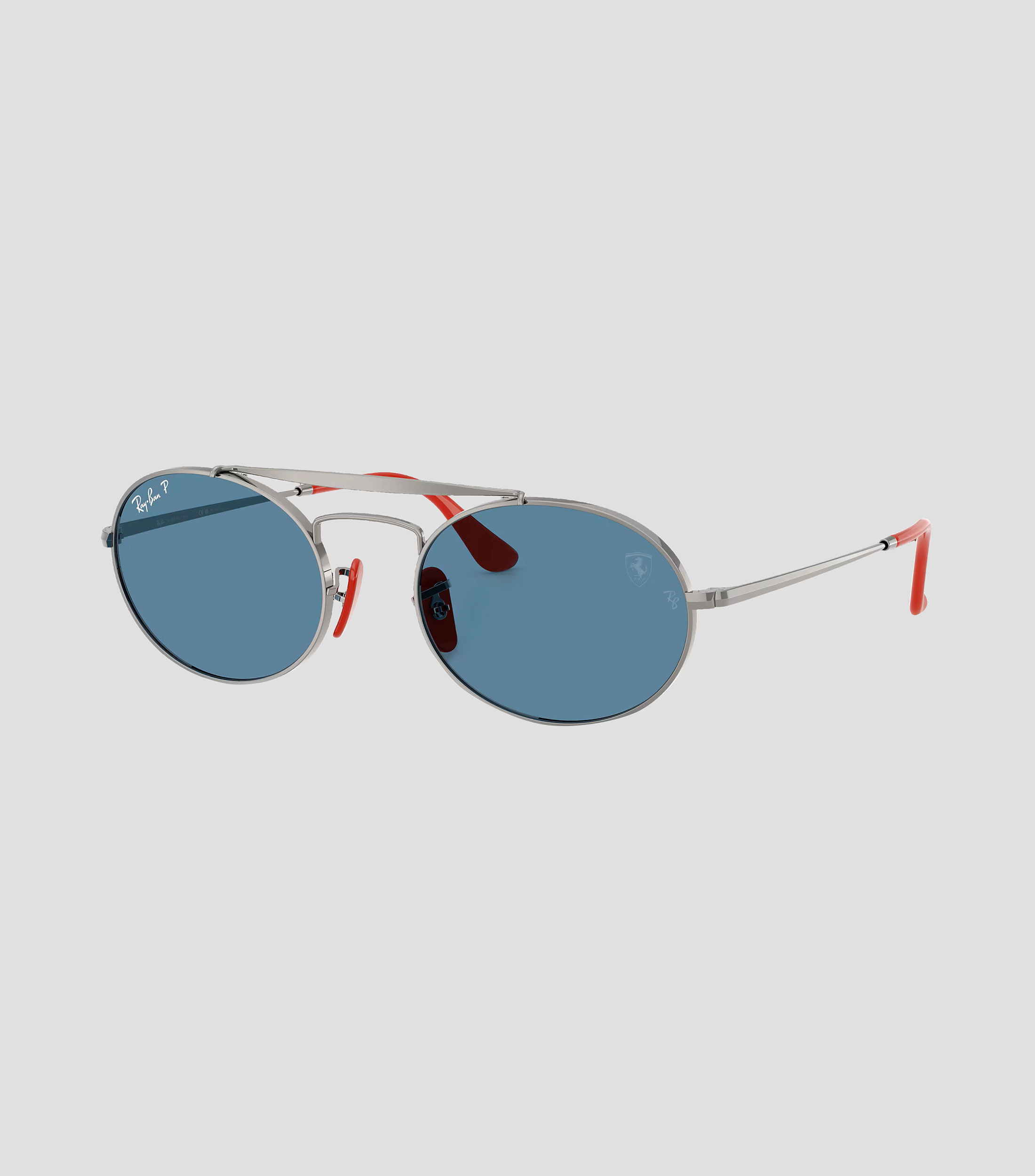 Lentes de sol ovalados plateados Unisex