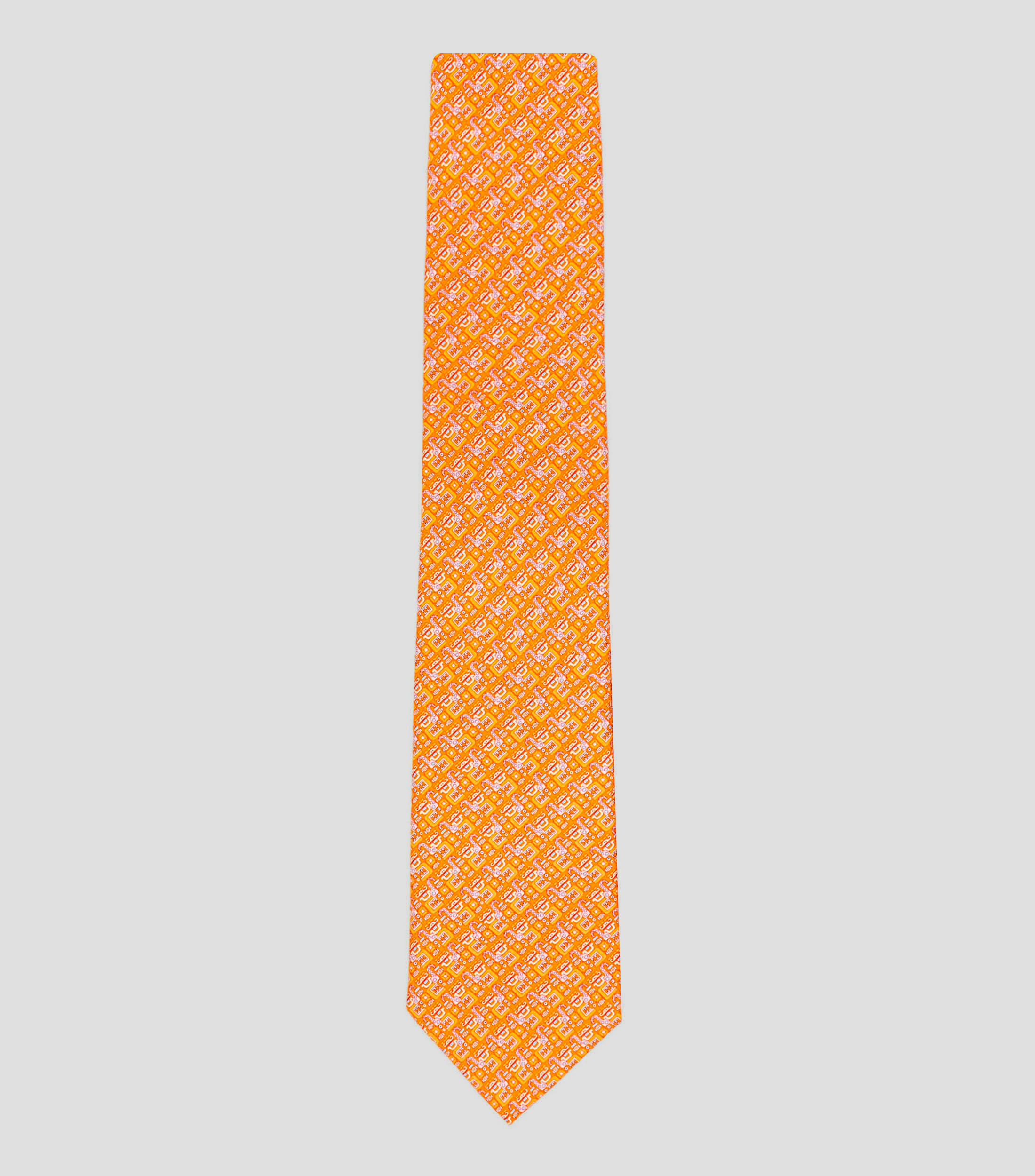 Corbata ancha de seda naranja Chaac