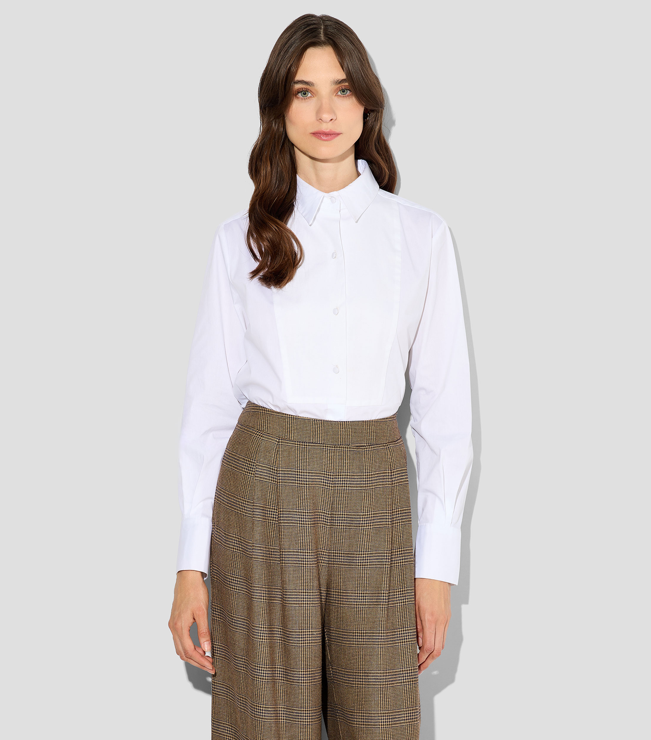 Camisa lisa manga larga Mujer
