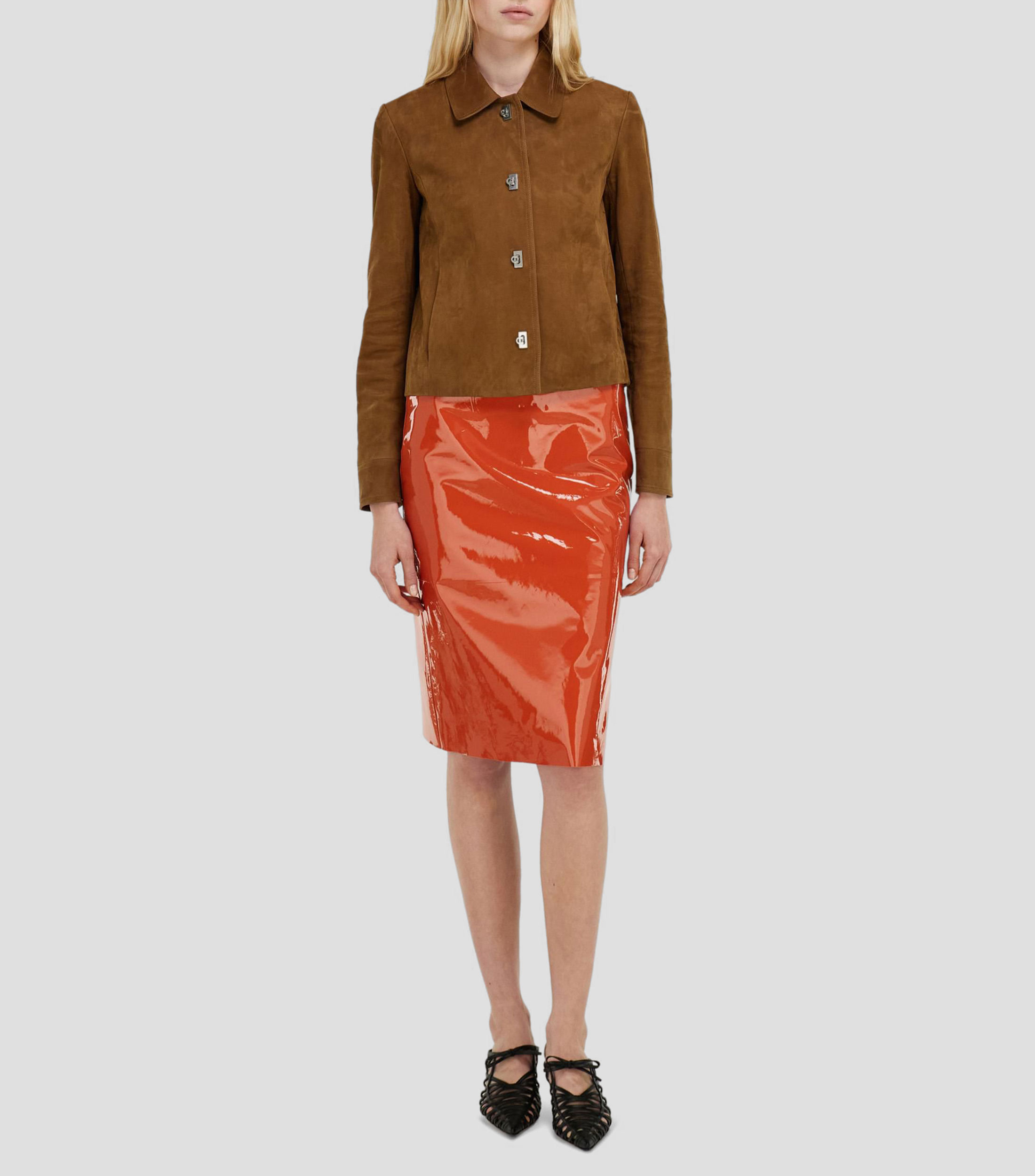 Falda midi lisa Mujer