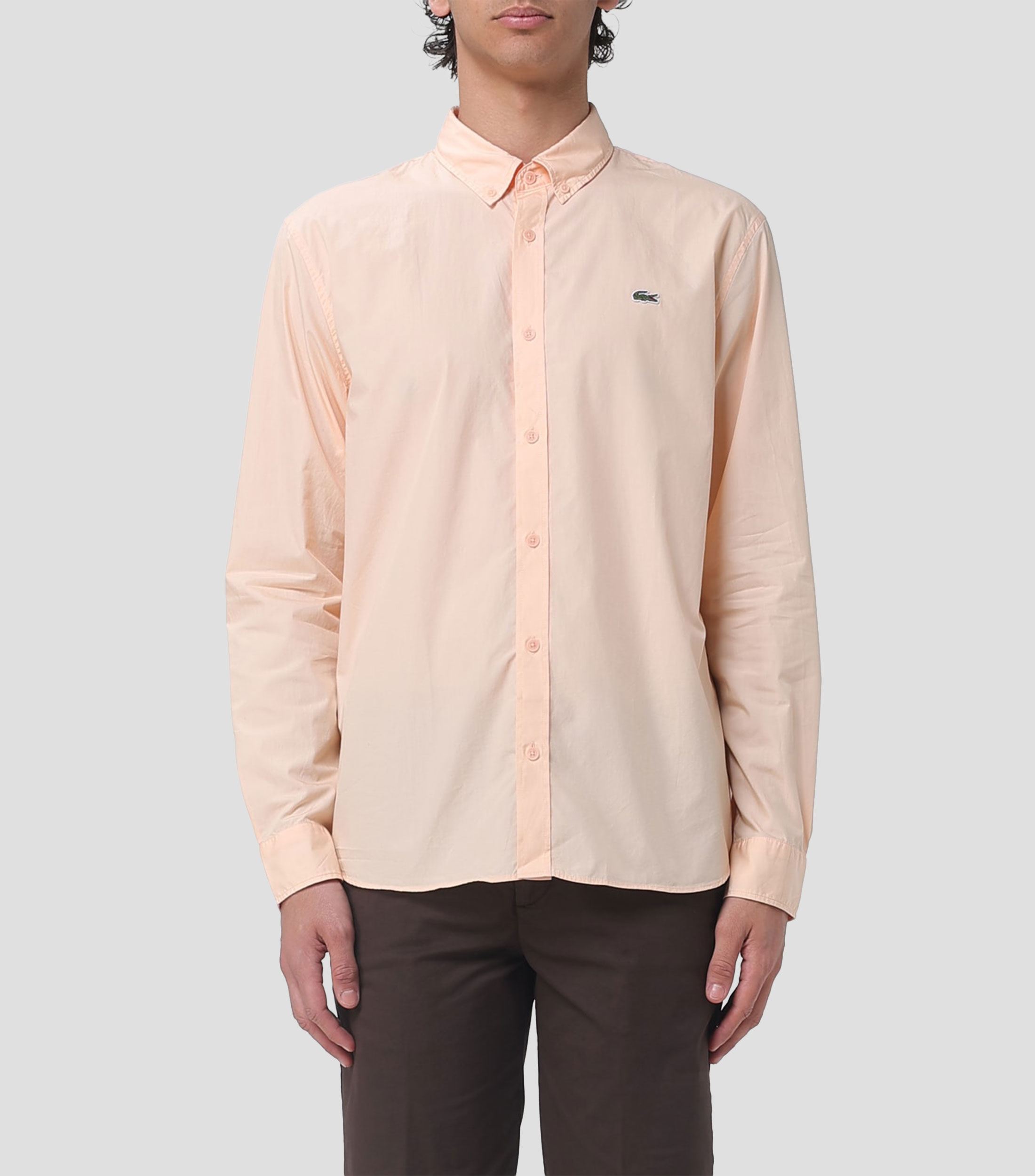 Camisa lisa manga larga Hombre