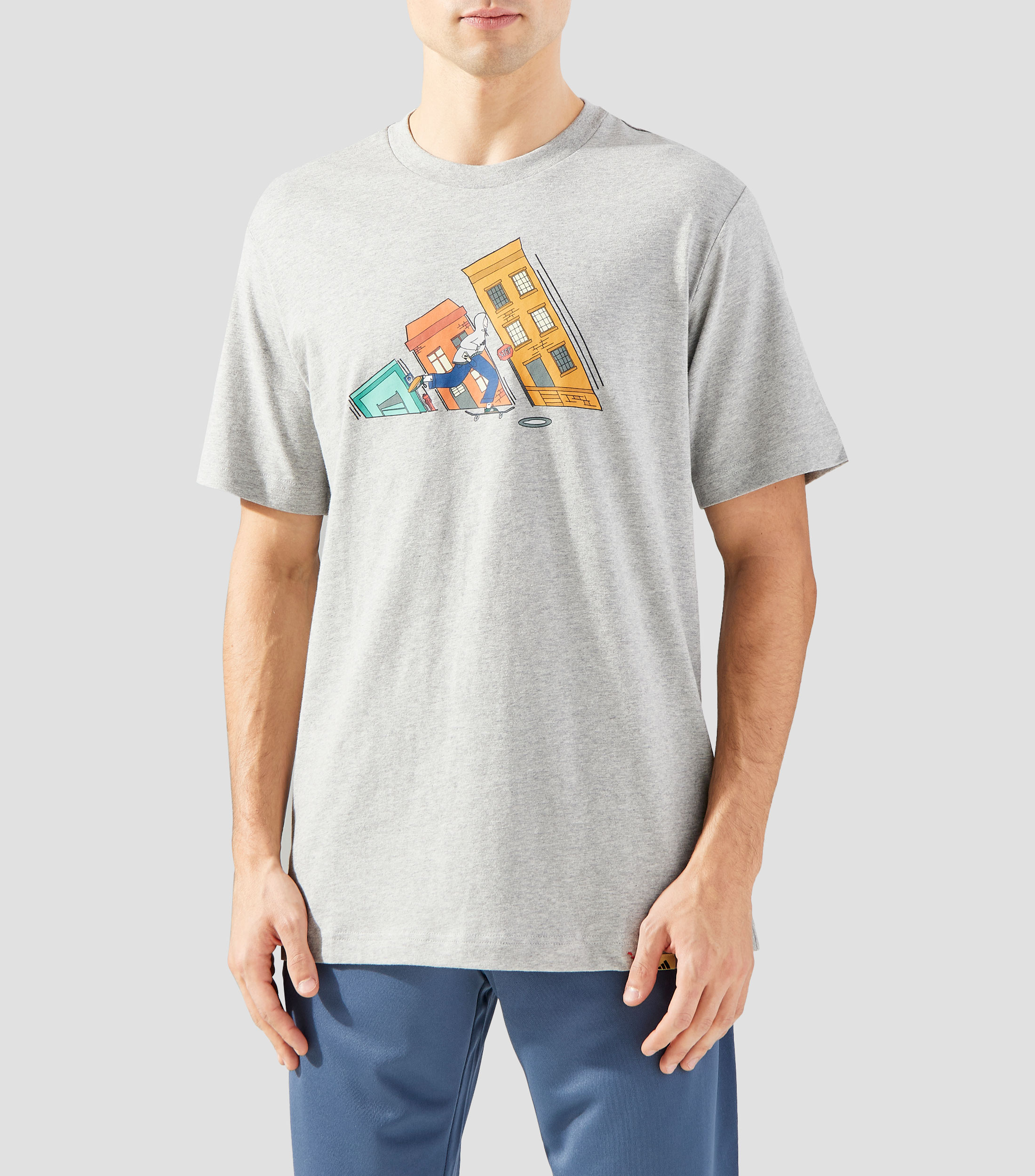 Playera cuello redondo de manga corta estampada Hombre