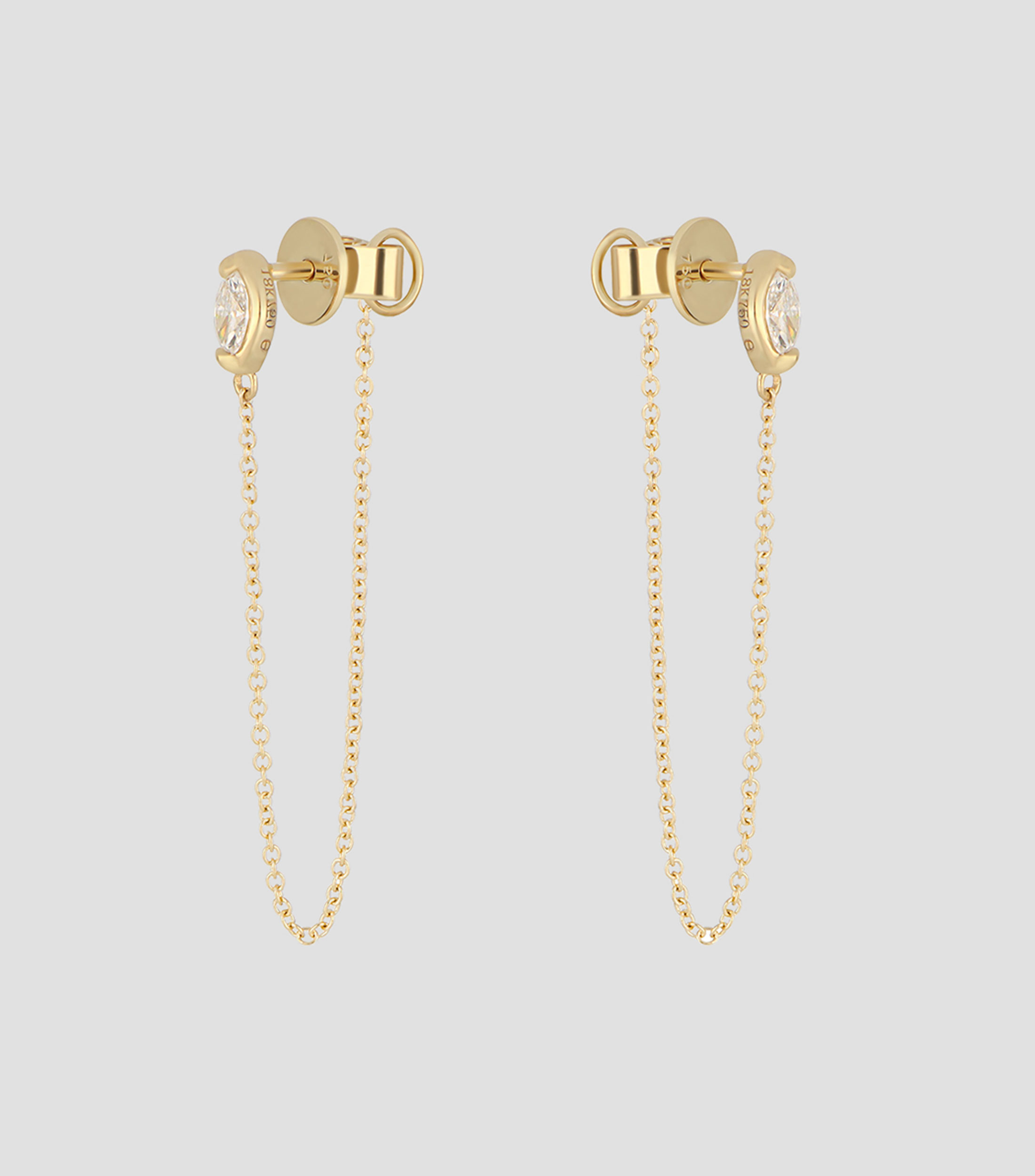 Broqueles en oro amarillo 18 kilates Mujer