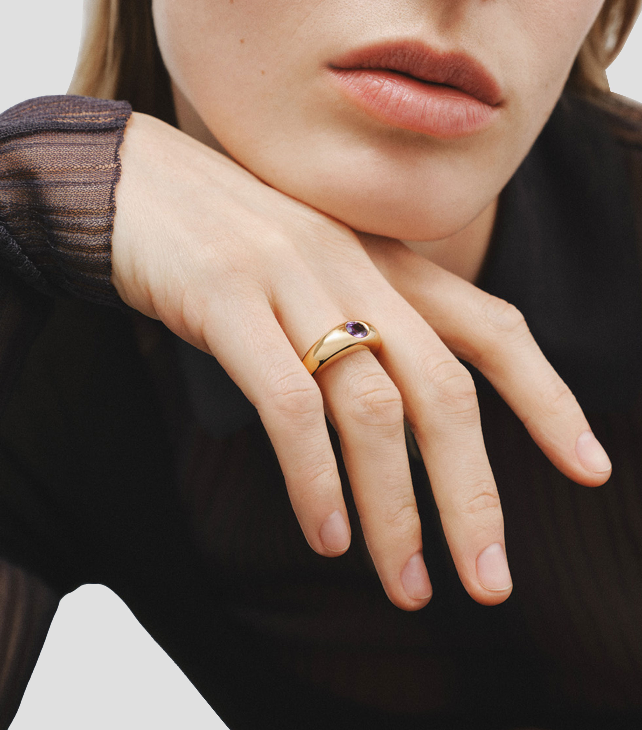 Anillo en Plata .925 con amatista Mujer