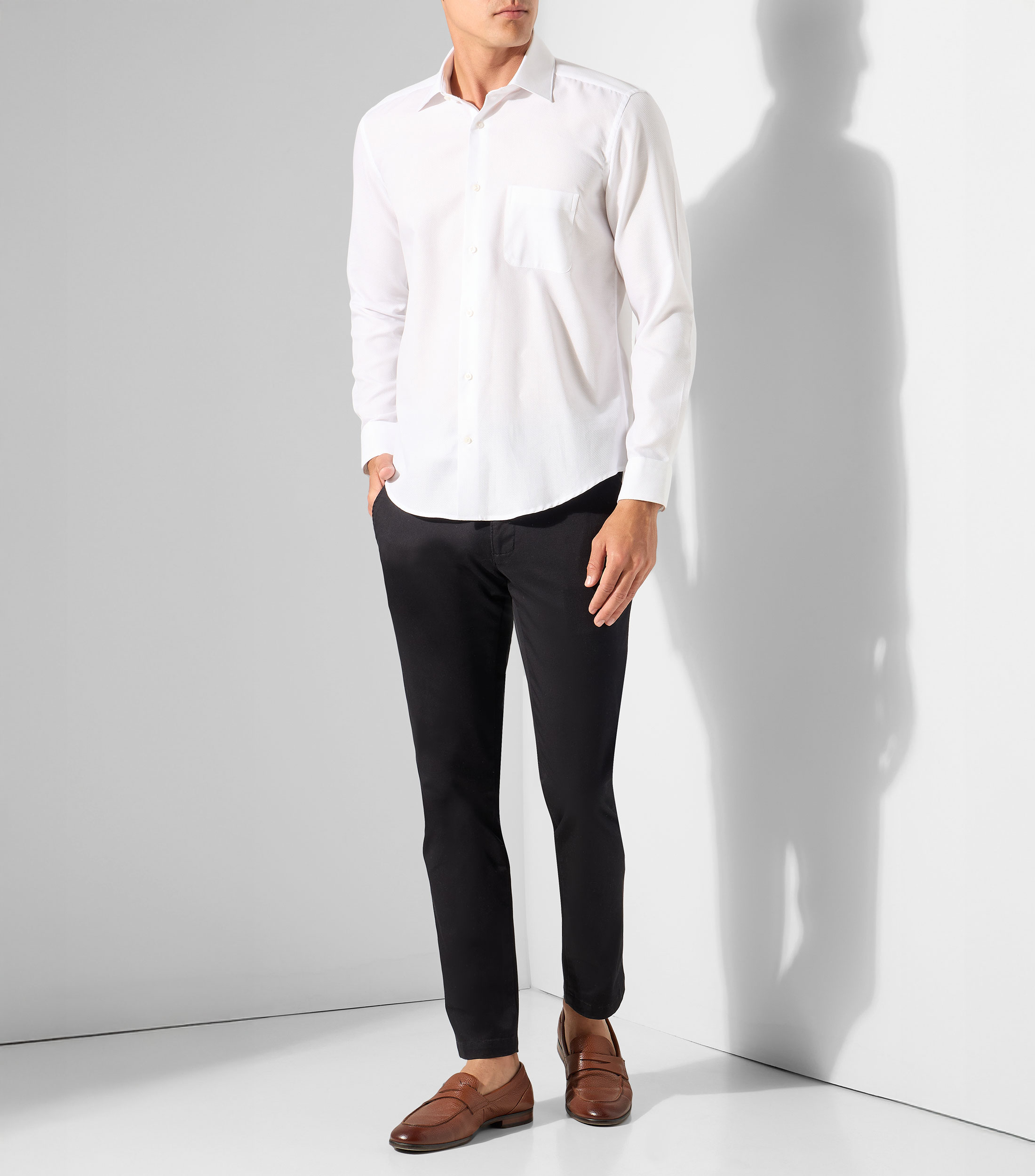 Camisa lisa manga larga Hombre
